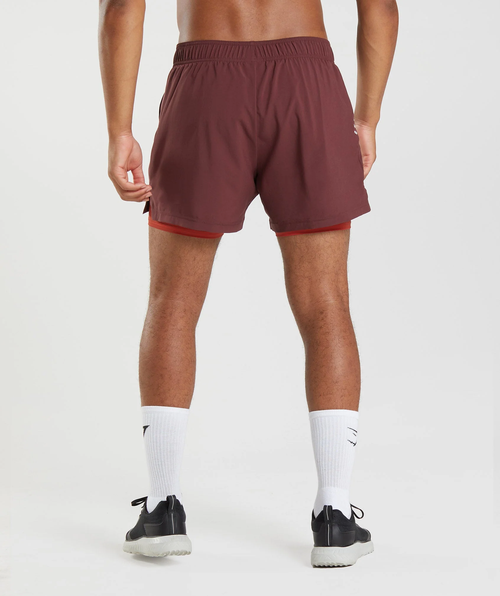 Gymshark Sport 5" 2 In 1 Shorts - Baked Maroon/Salsa Red - Image 2