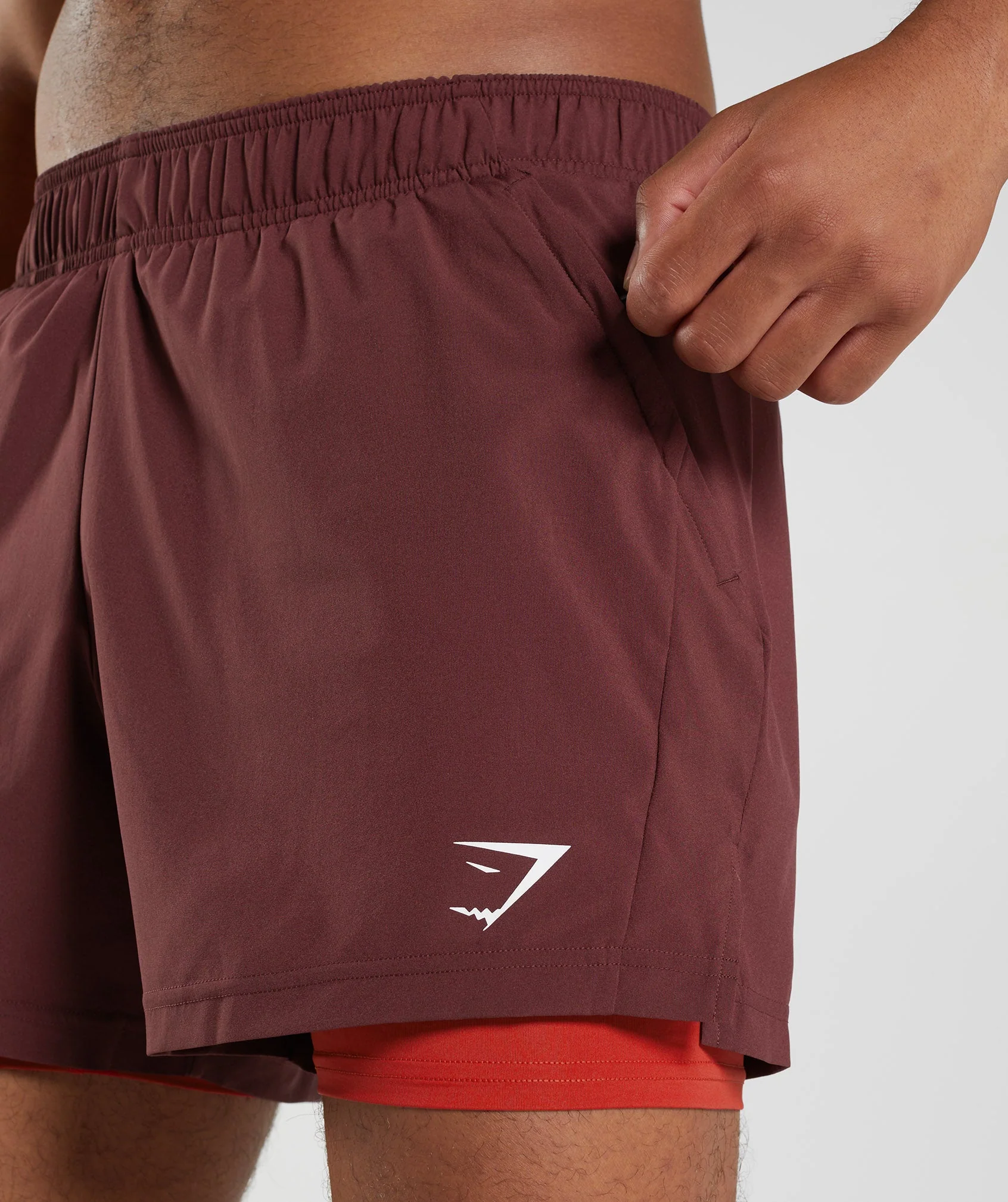 Gymshark Sport 5" 2 In 1 Shorts - Baked Maroon/Salsa Red - Image 6