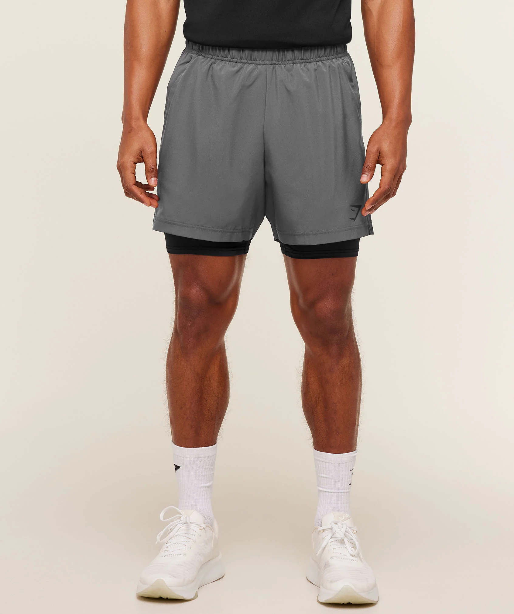 Gymshark Sport 5" 2 in 1 Shorts - Dark Grey/Black - Image 2