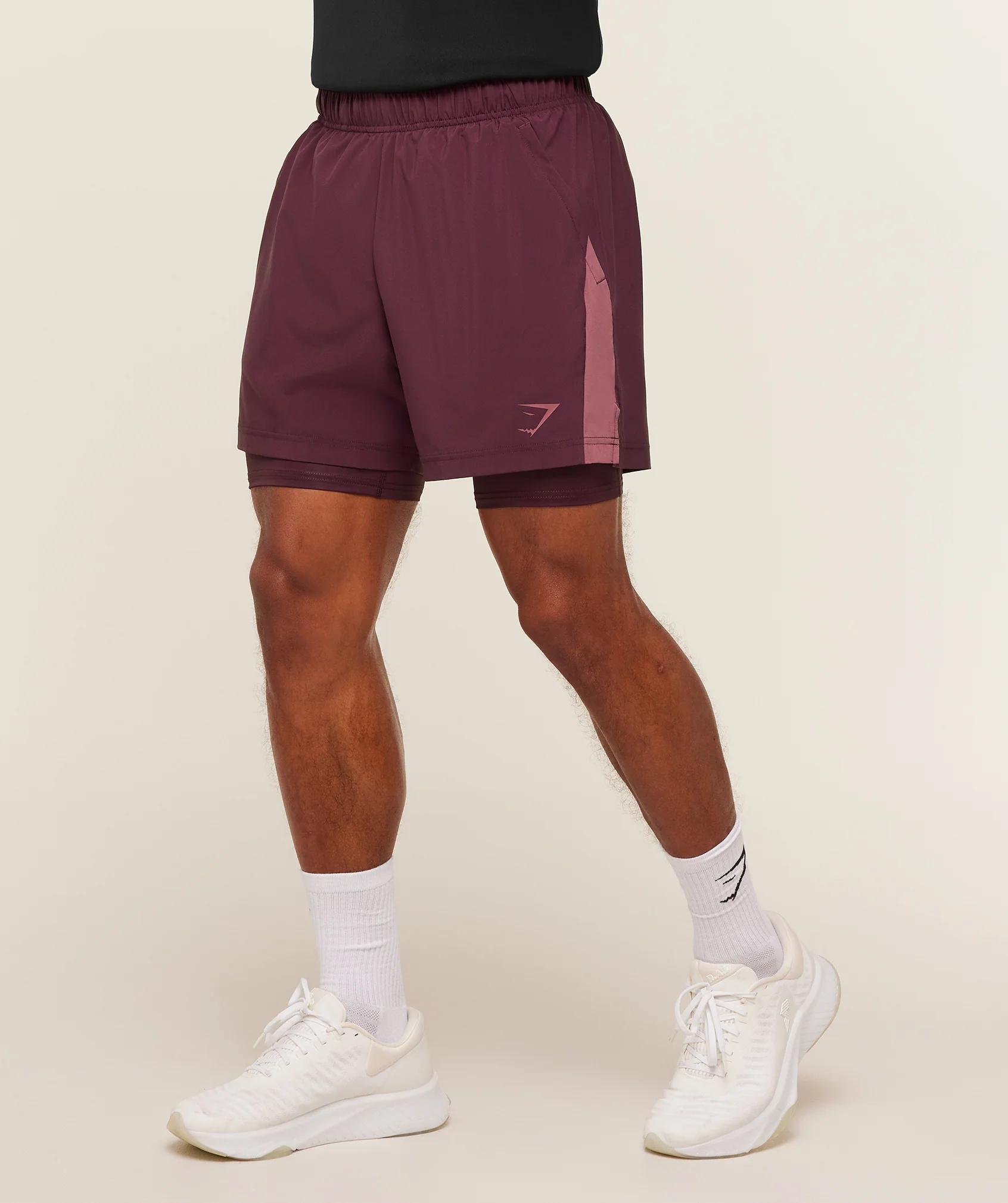 Gymshark Sport 5" 2 in 1 Shorts - Impact Burgundy/Reset Pink