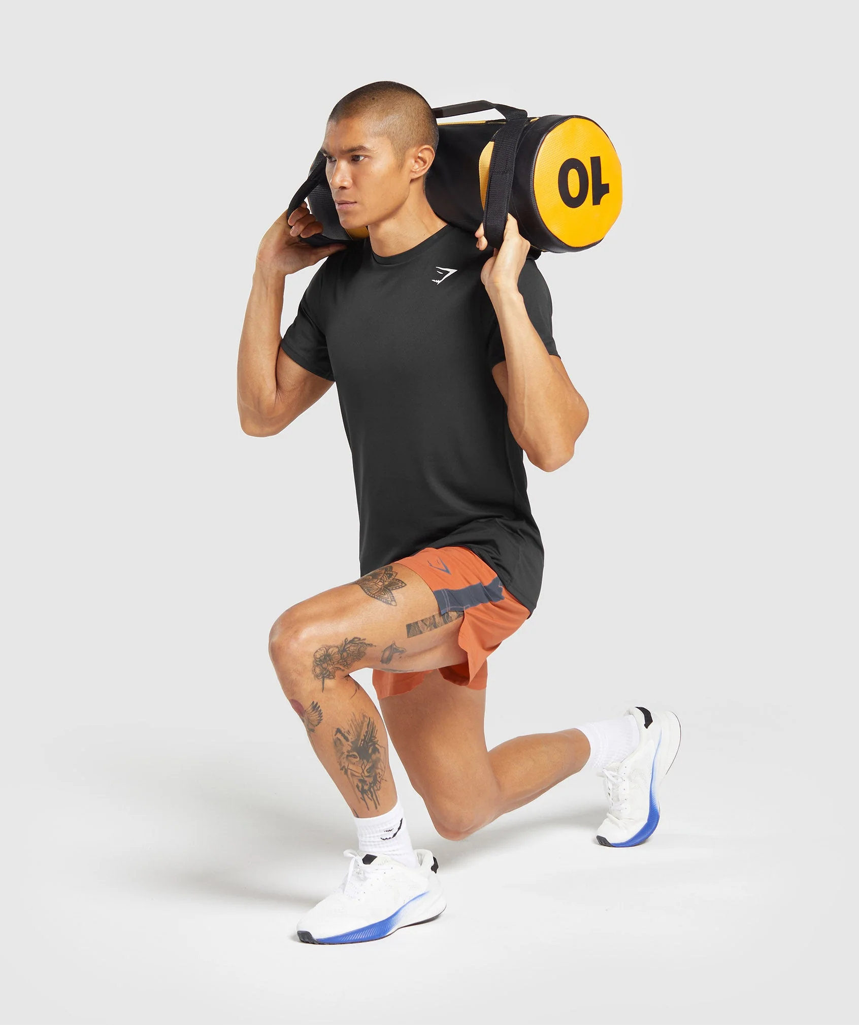 Gymshark Sport 5" Short - Muted Orange/Titanium Blue - Image 4