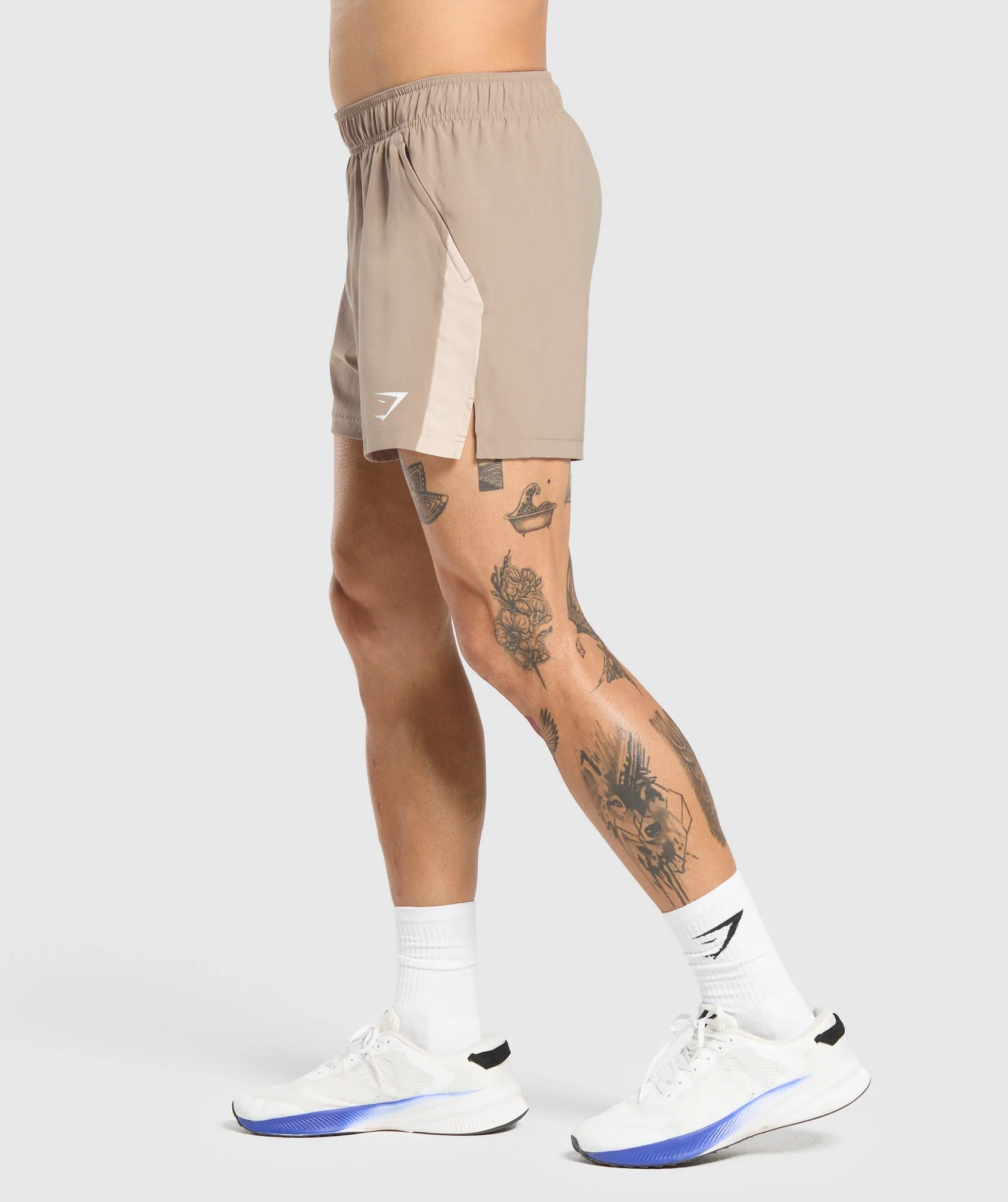 Gymshark Sport  5" Shorts - Cement Brown/Pebble Grey
