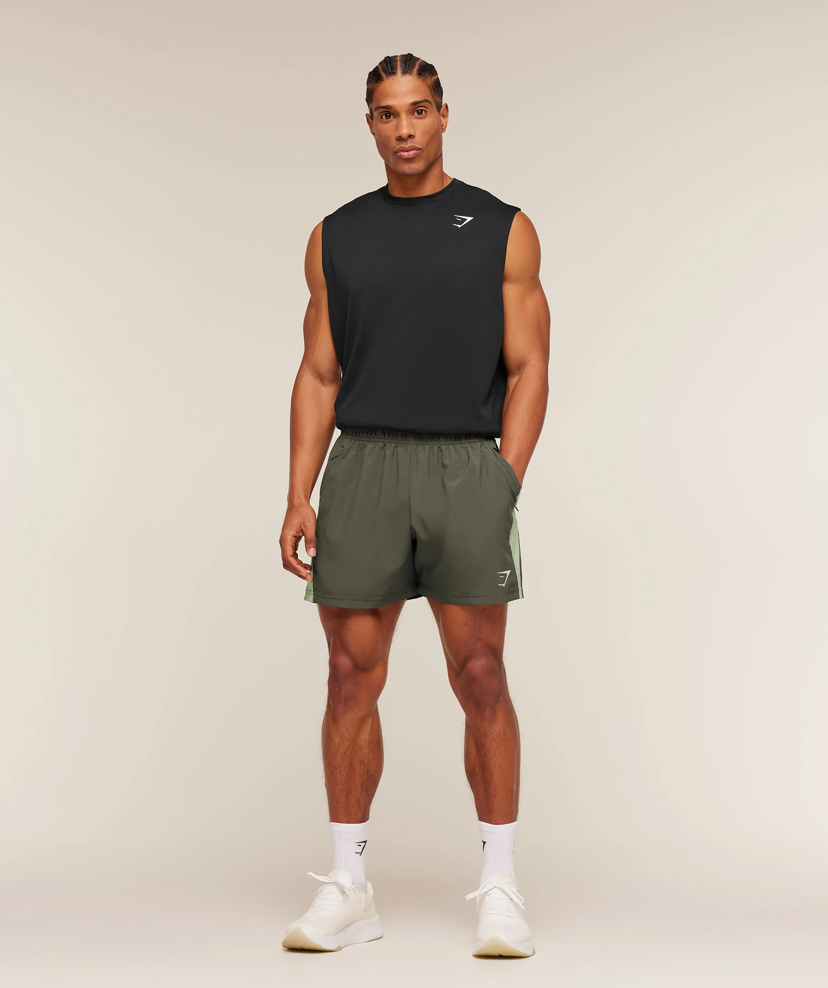 Gymshark Sport  5" Shorts - Strength Green/Haze Green - Image 4
