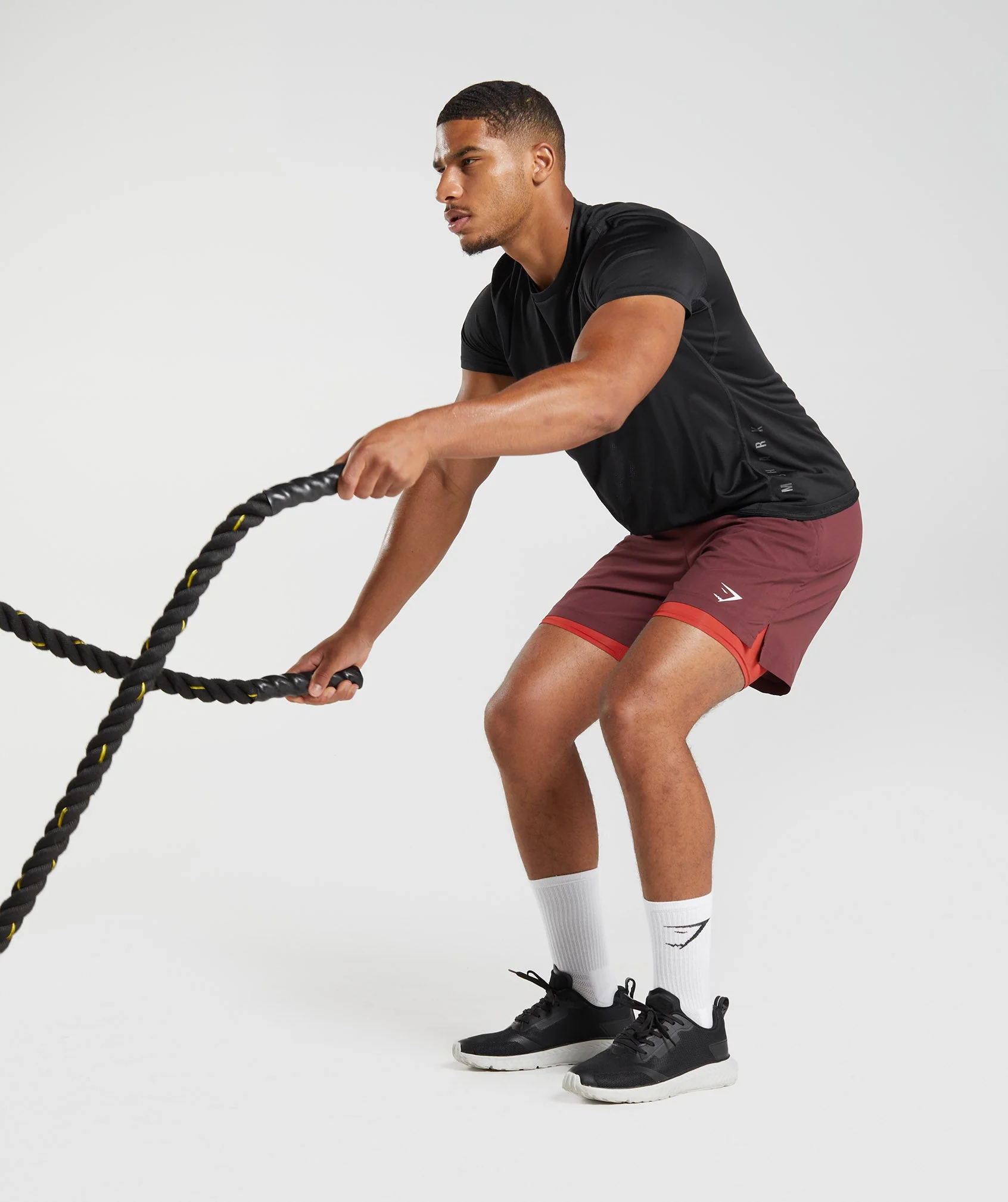 Gymshark Sport 7" 2 in 1 Short - Baked Maroon/Salsa Red - Image 4