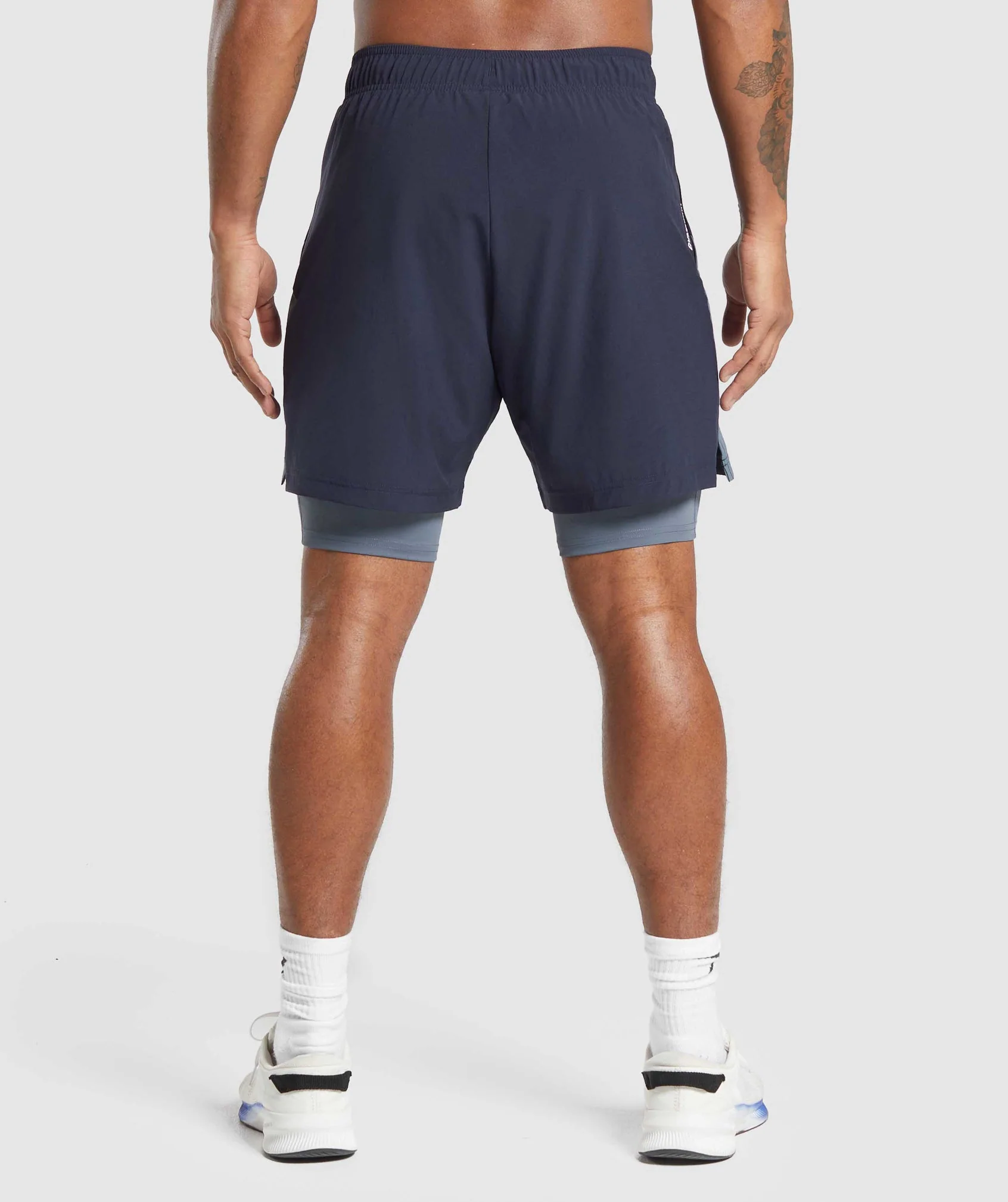 Gymshark Sport 7" 2 in 1 Shorts - Heavy Blue/Iron Blue - Image 2