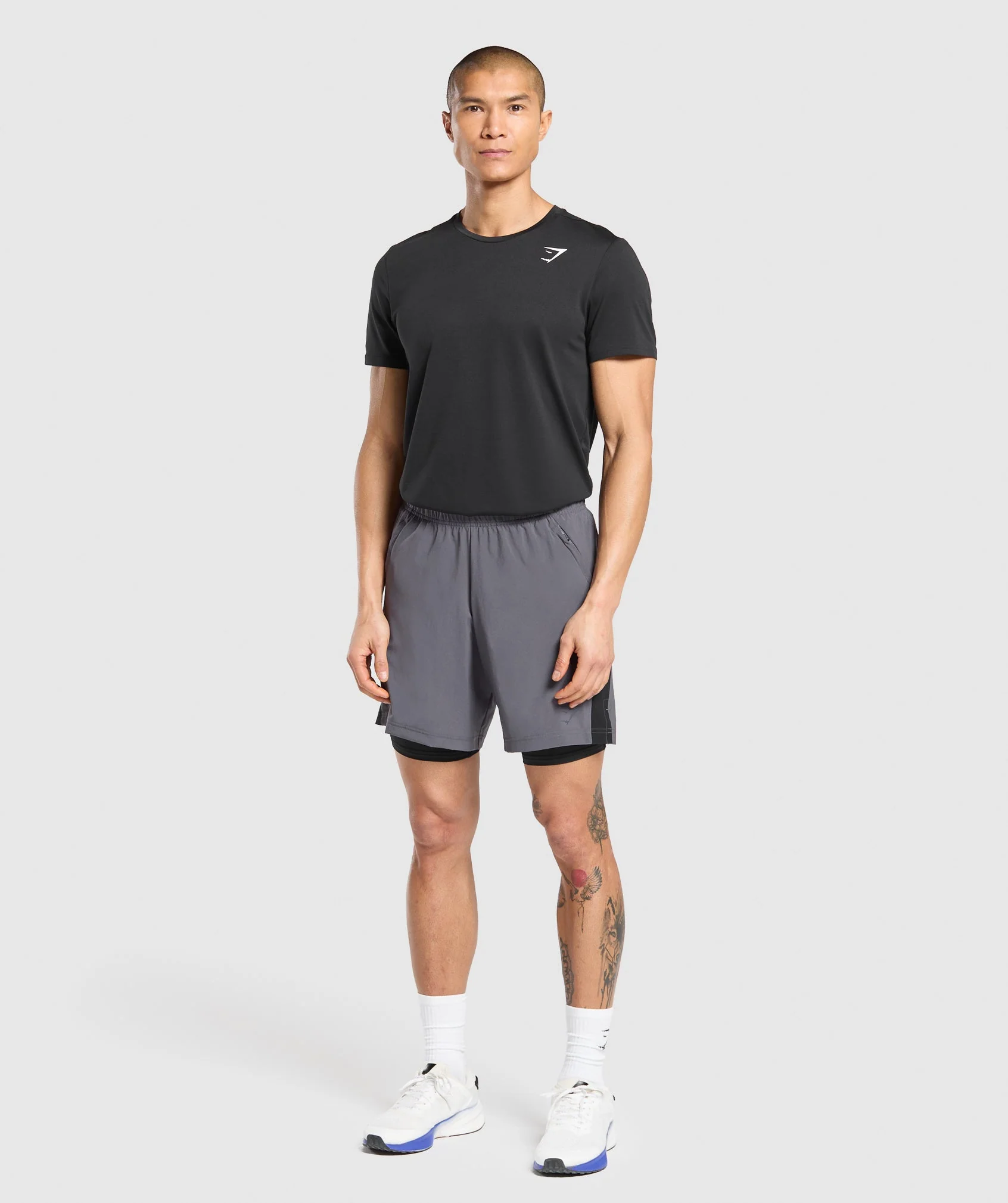 Gymshark Sport 7" 2 in 1 Shorts - Dark Grey/Black - Image 5