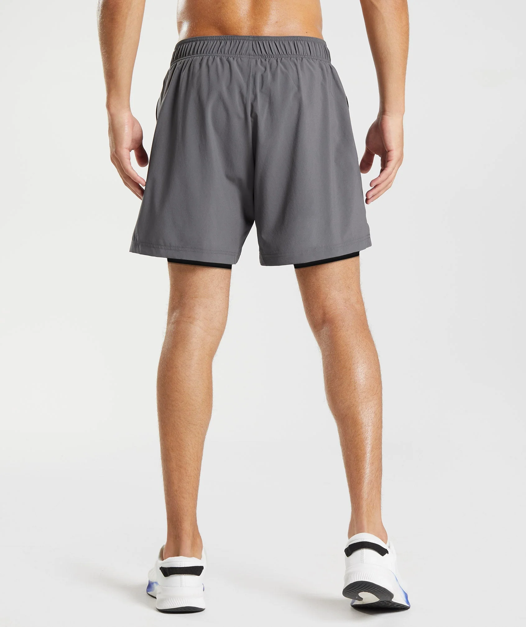 Gymshark Sport 7" 2 in 1 Short - Silhouette Grey/Black - Image 2