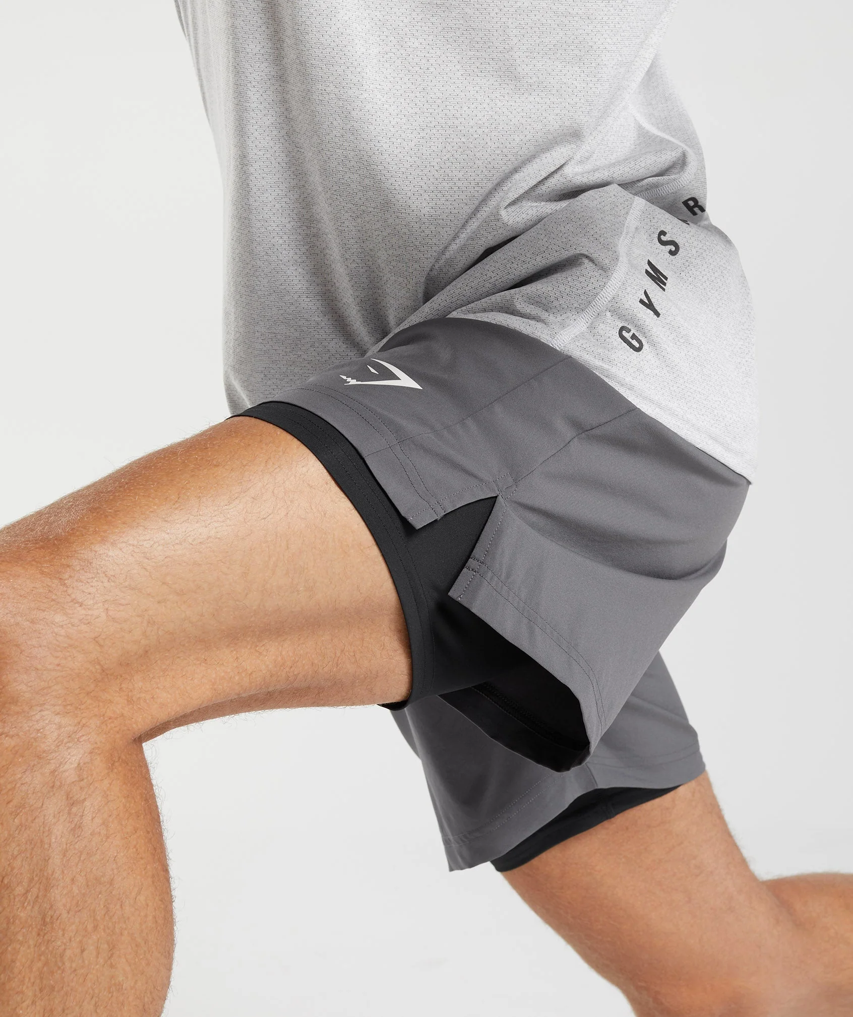 Gymshark Sport 7" 2 in 1 Short - Silhouette Grey/Black - Image 3
