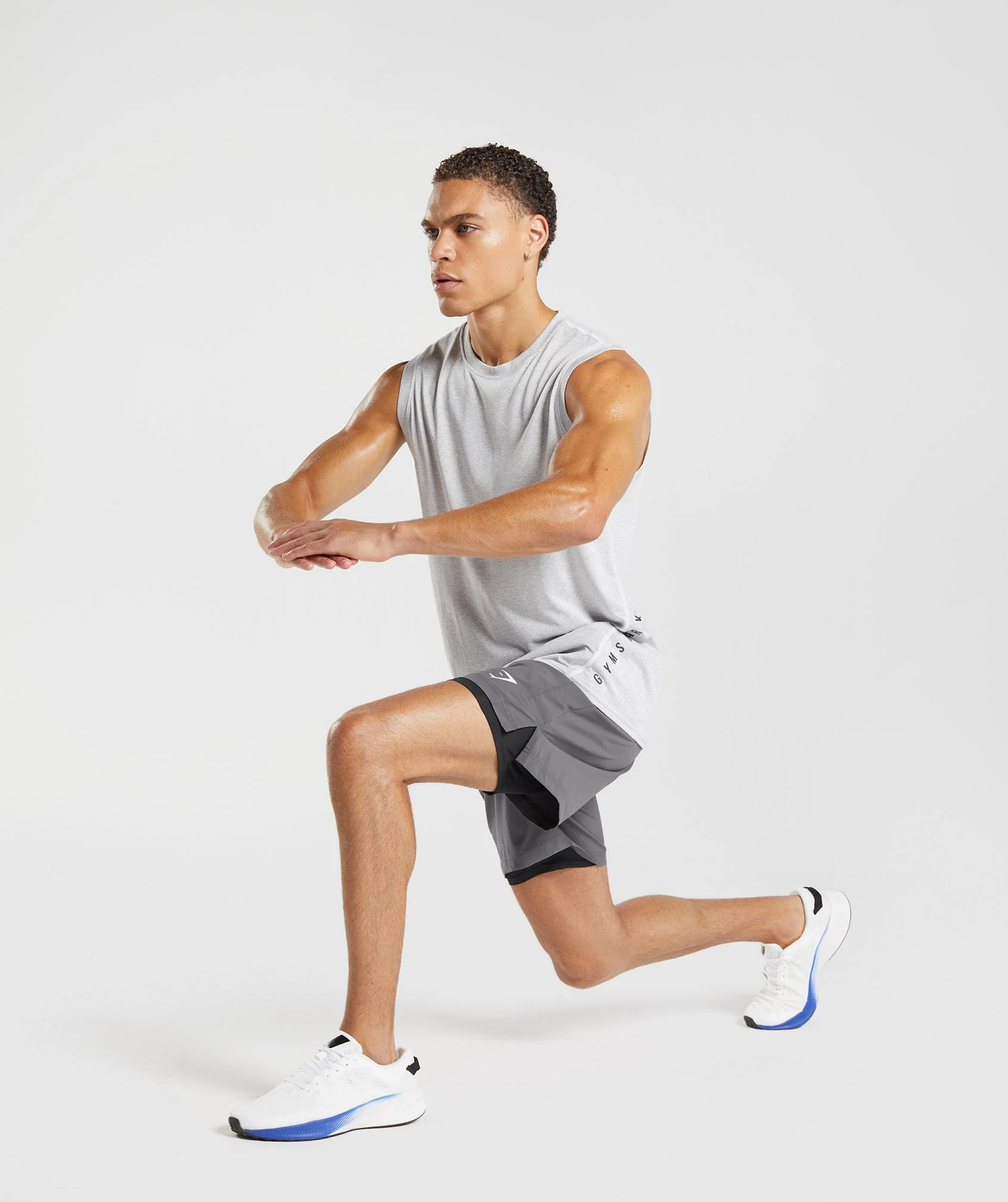 Gymshark Sport 7" 2 in 1 Short - Silhouette Grey/Black - Image 4