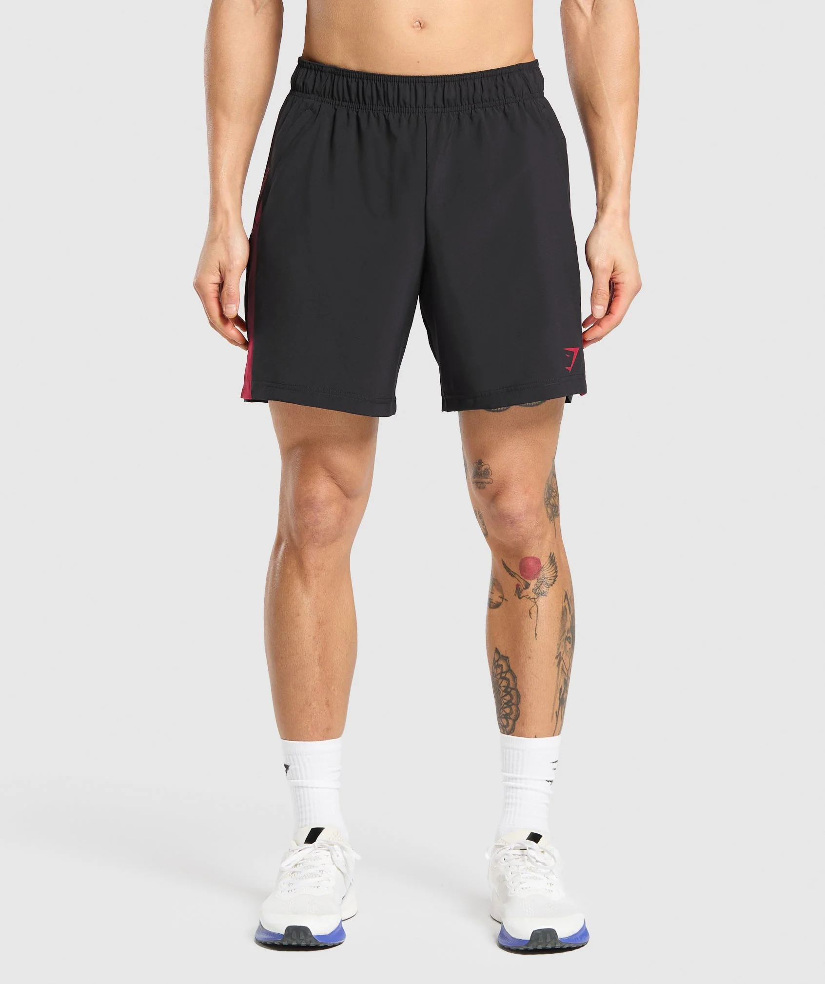 Gymshark Sport  7" Shorts - Black/Conditioning Red - Image 2