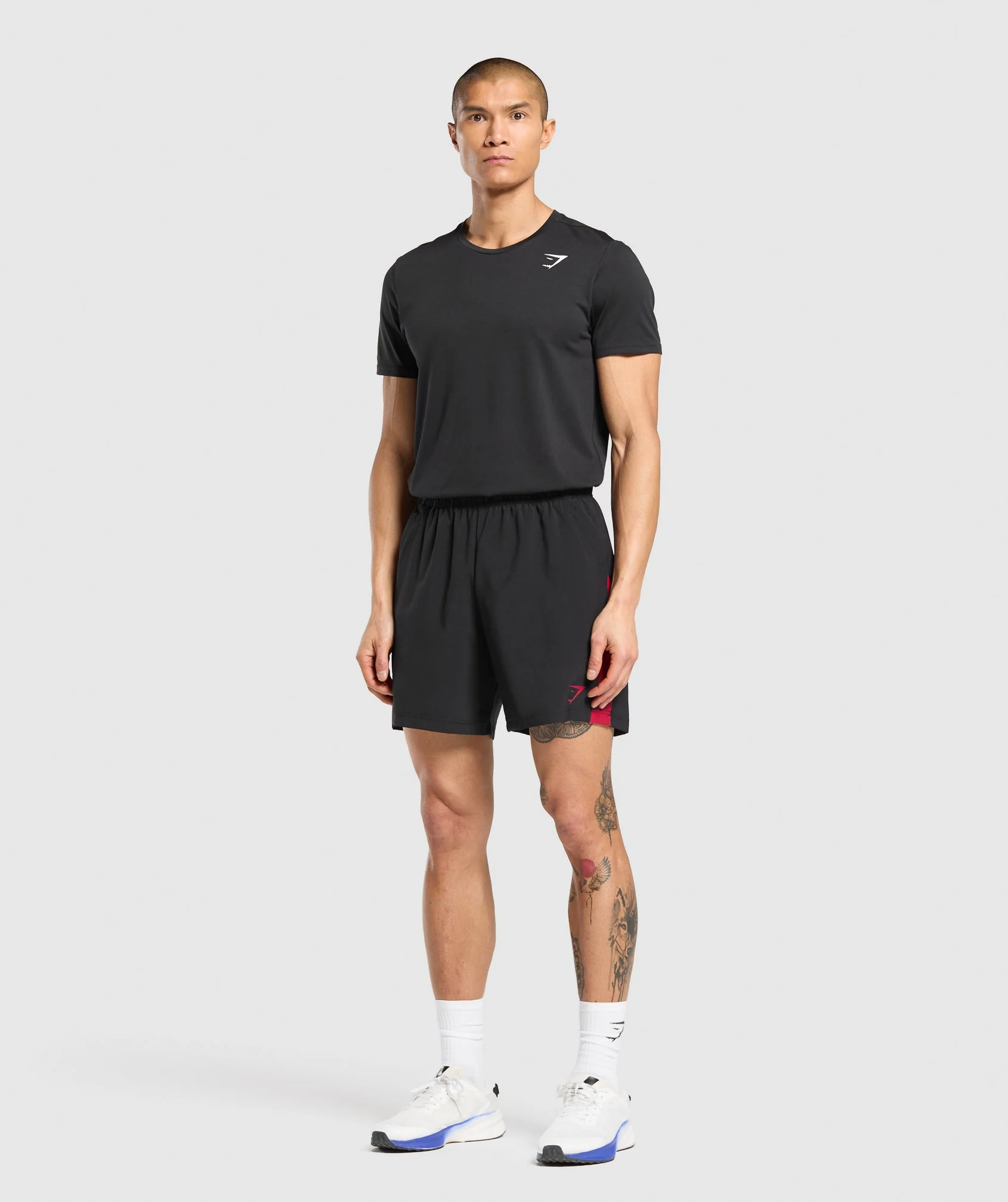 Gymshark Sport  7" Shorts - Black/Conditioning Red - Image 4