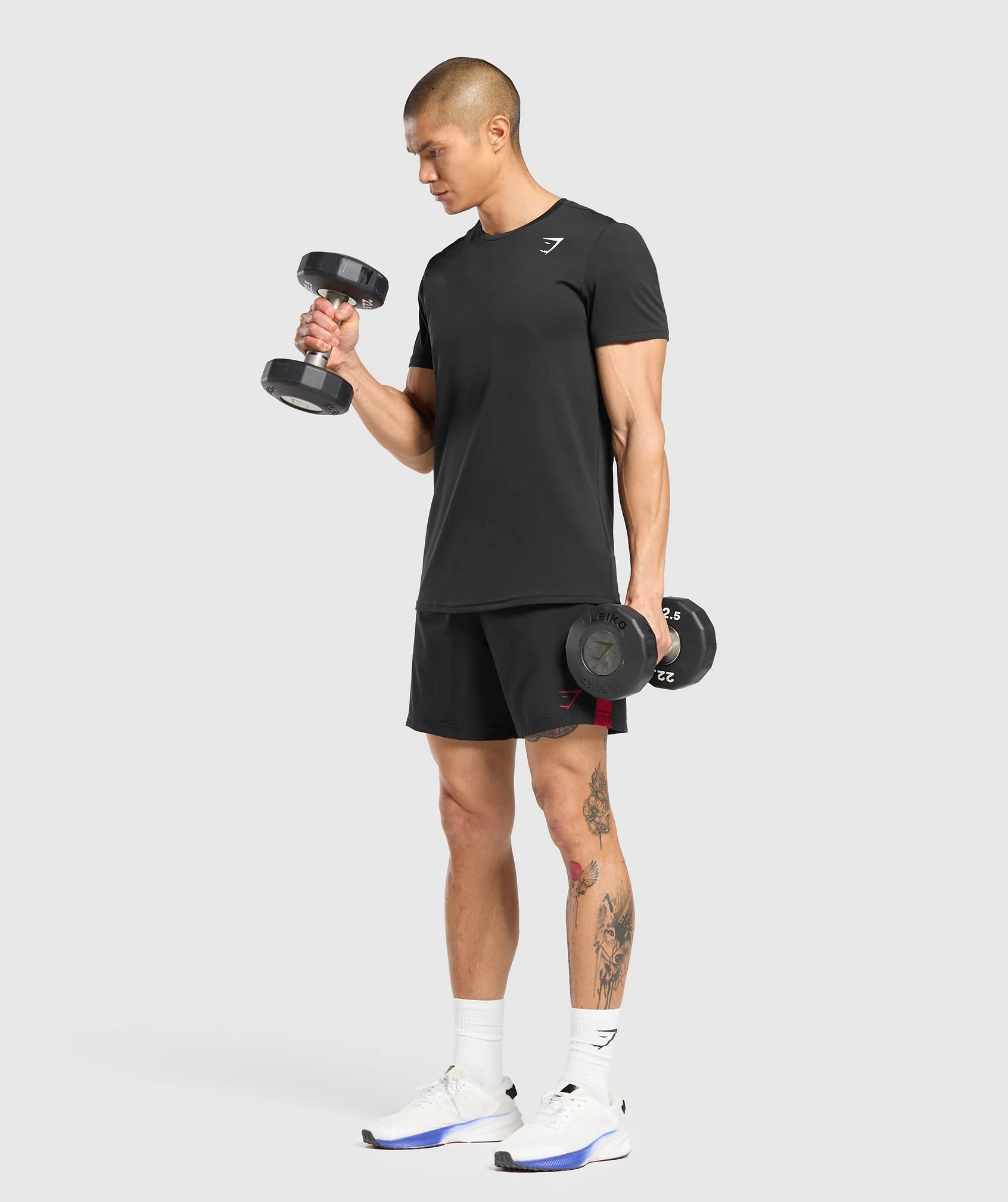 Gymshark Sport  7" Shorts - Black/Conditioning Red - Image 8