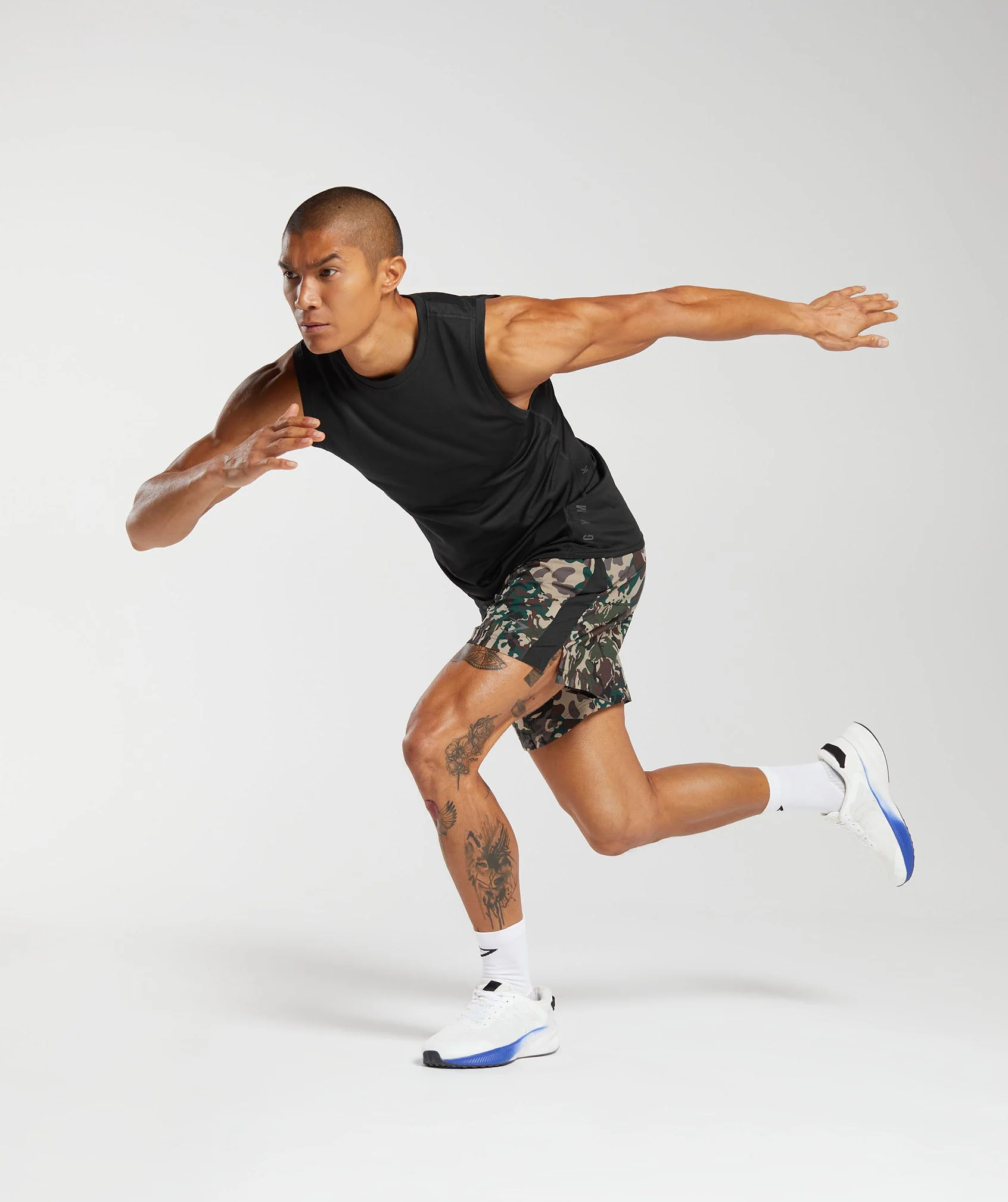 Gymshark Sport 7" Shorts - Cement Brown/Black Print - Image 4