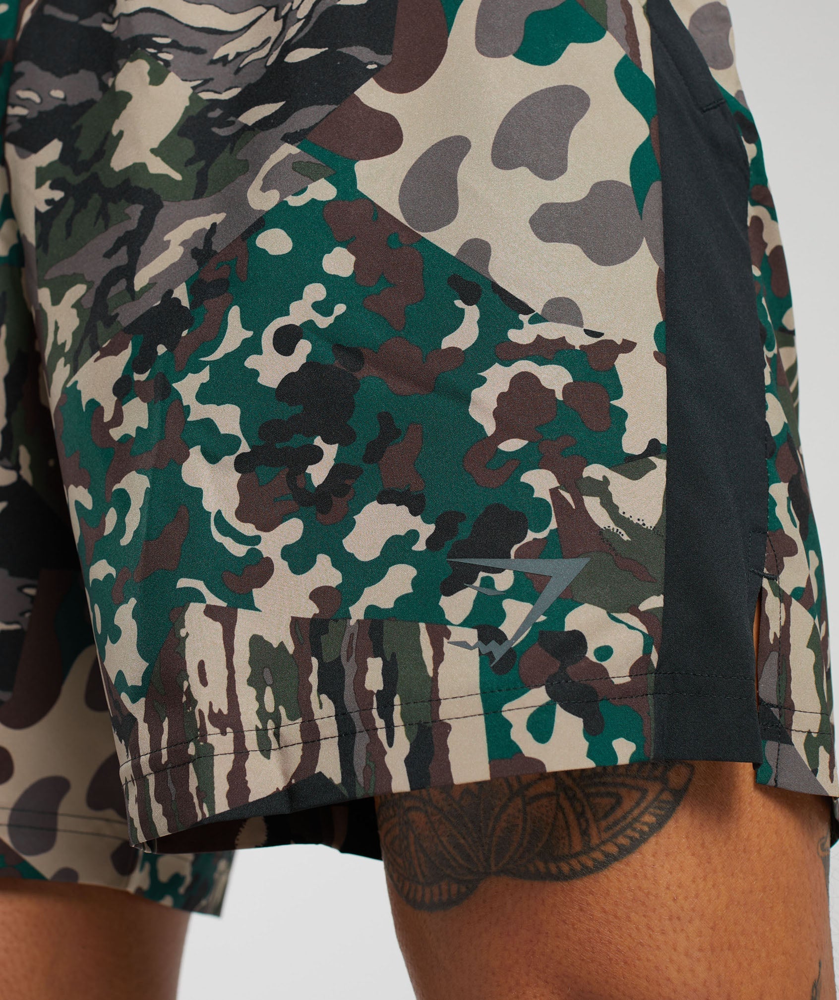 Gymshark Sport 7" Shorts - Cement Brown/Black Print - Image 6