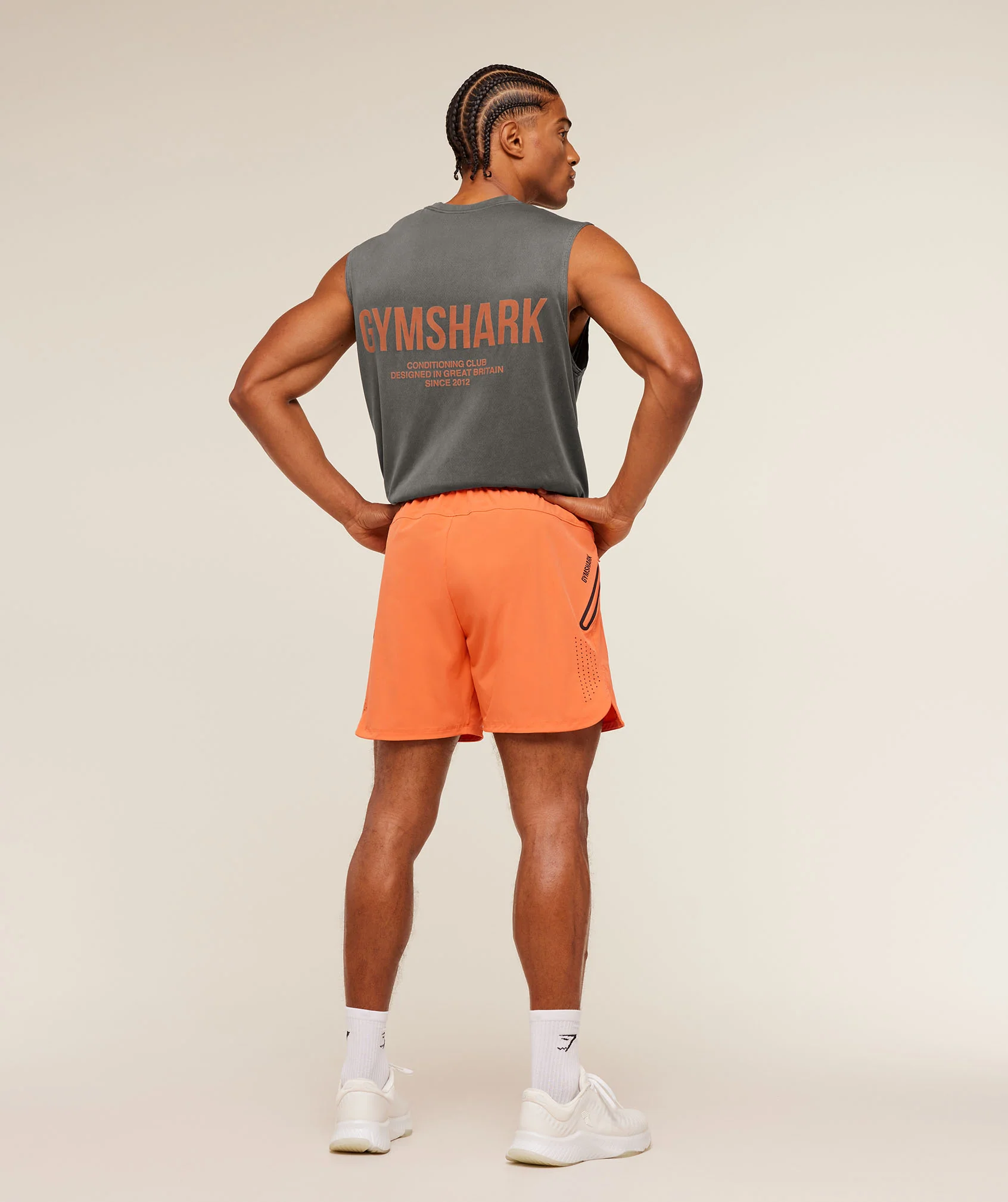 Gymshark Sport Hybrid 6" Shorts - Dayglow Peach - Image 4