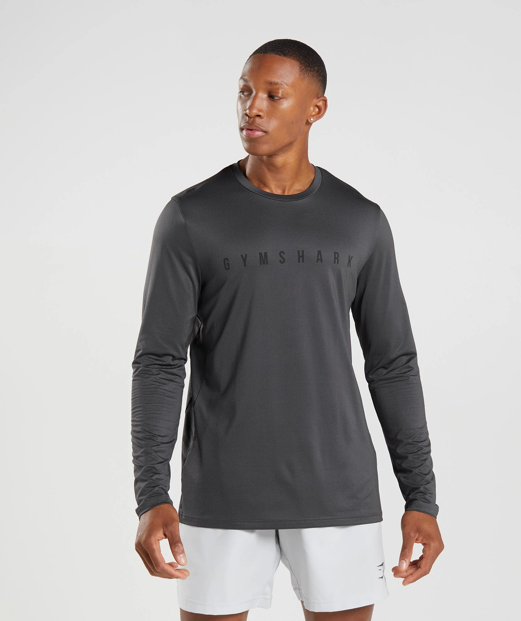 Gymshark Sport Stripe Long Sleeve T-Shirt - Onyx Grey