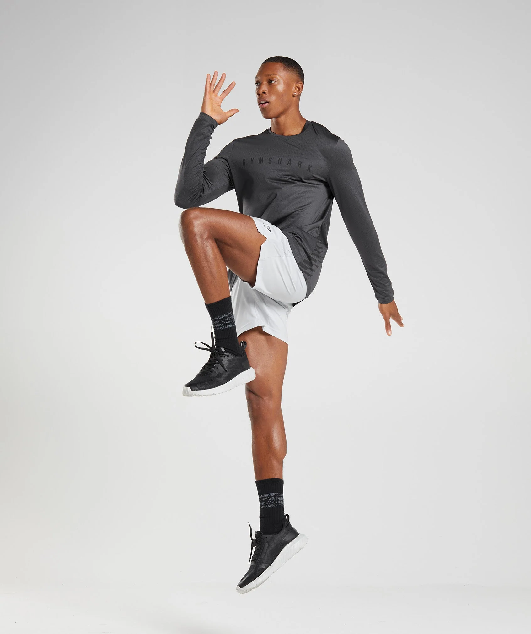 Gymshark Sport Stripe Long Sleeve T-Shirt - Onyx Grey - Image 4