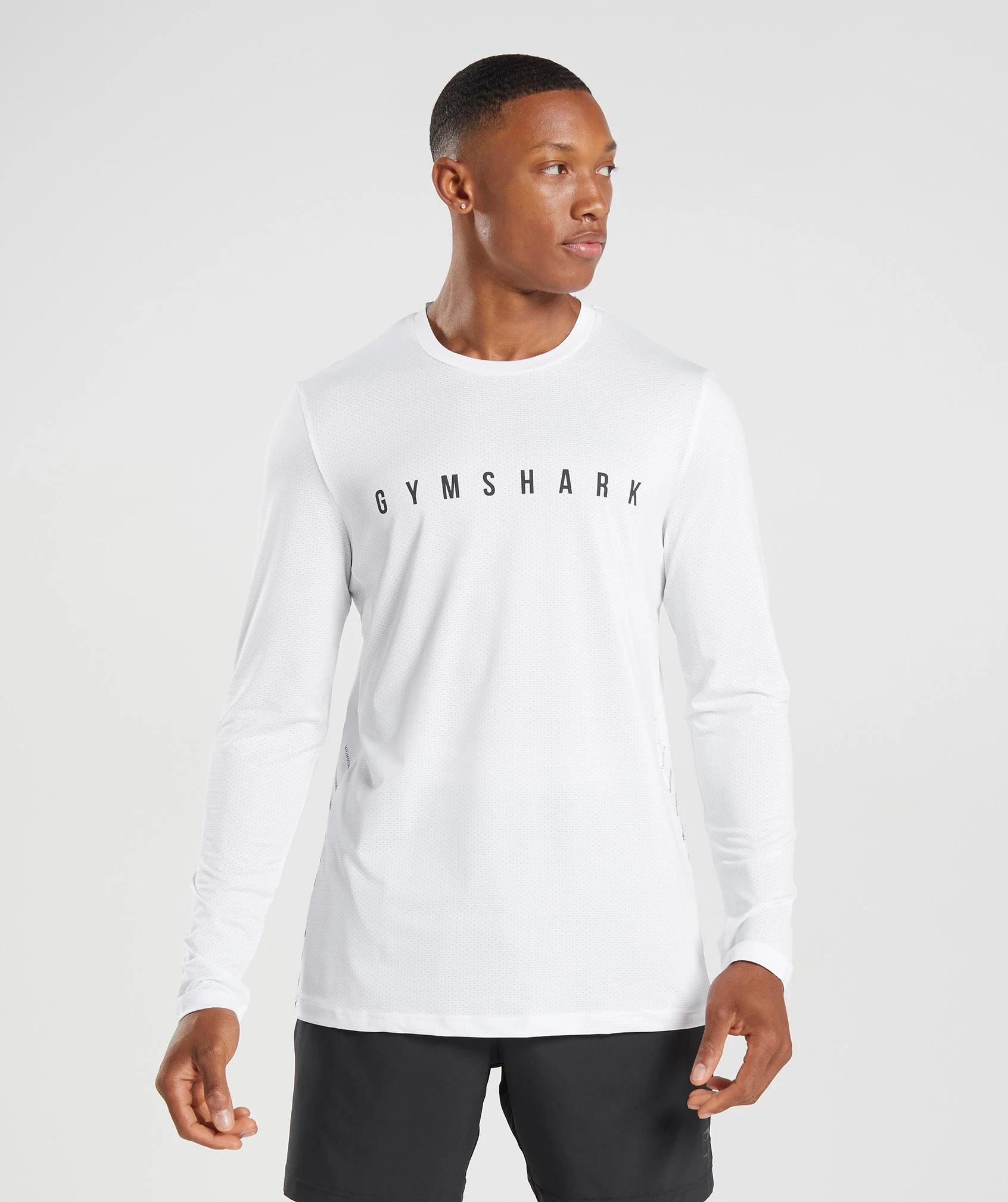 Gymshark Sport Stripe Long Sleeve T-Shirt - White