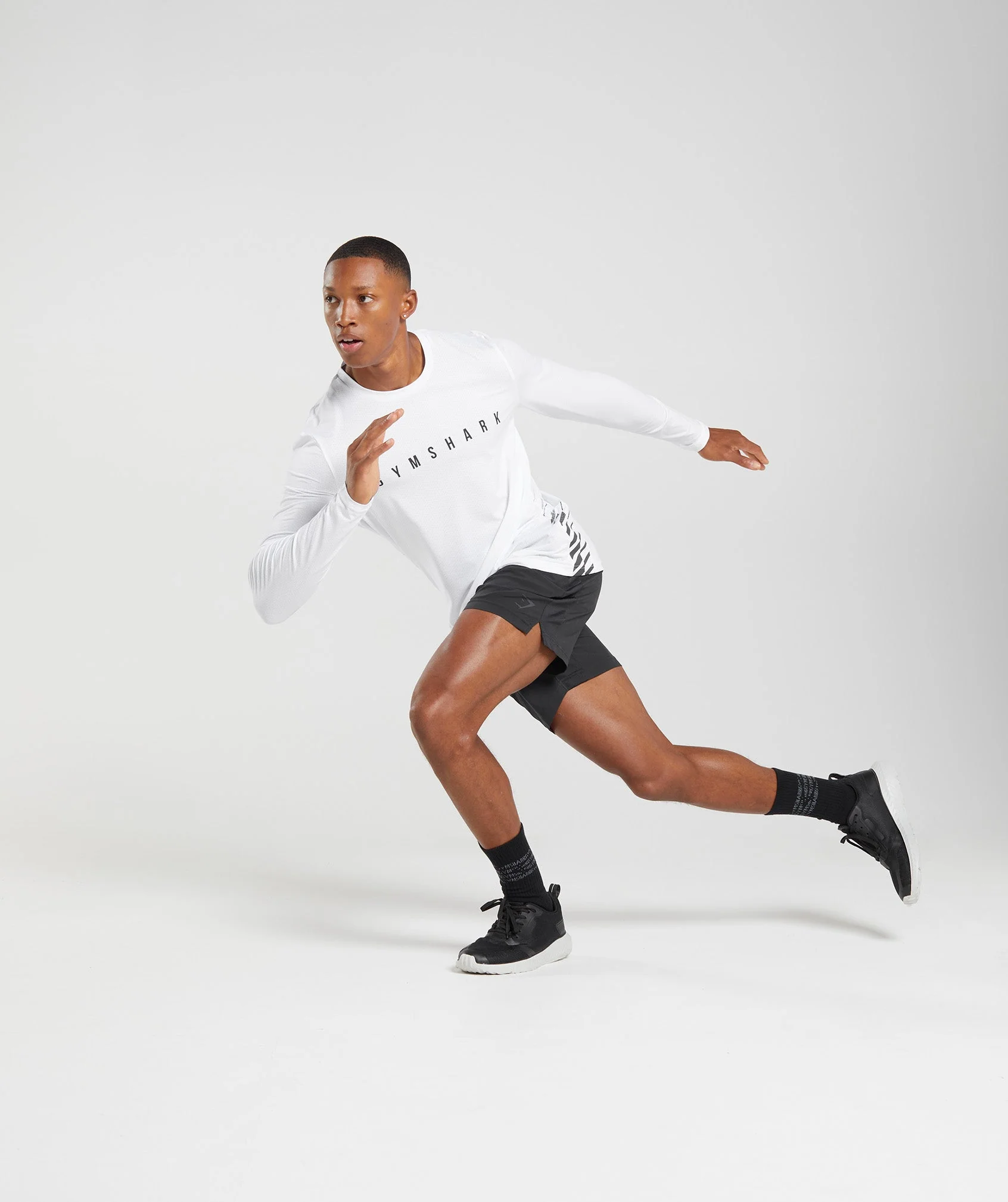 Gymshark Sport Stripe Long Sleeve T-Shirt - White - Image 4