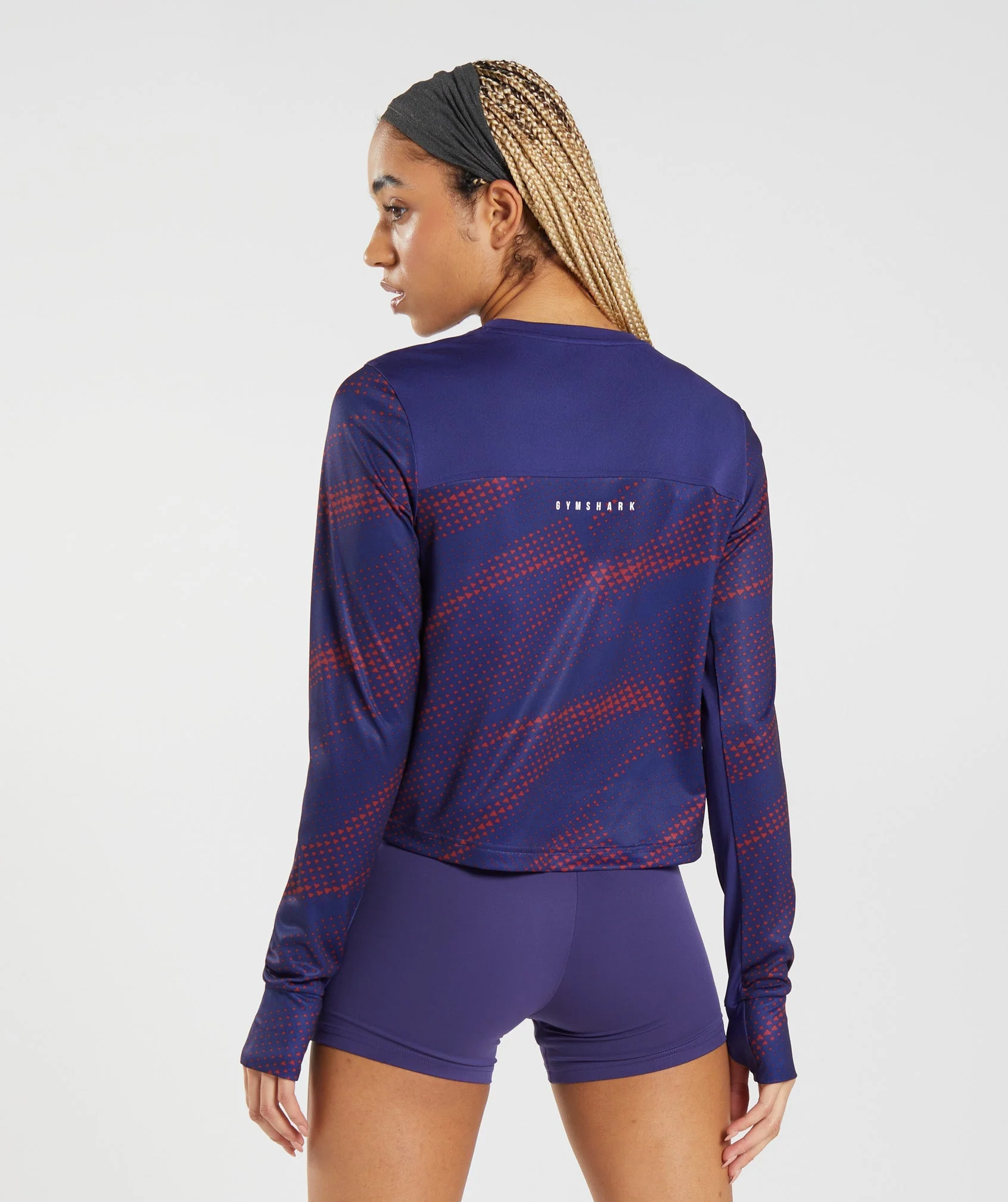 Gymshark Sport Printed Long Sleeve T-Shirt - Neptune Purple - Image 2