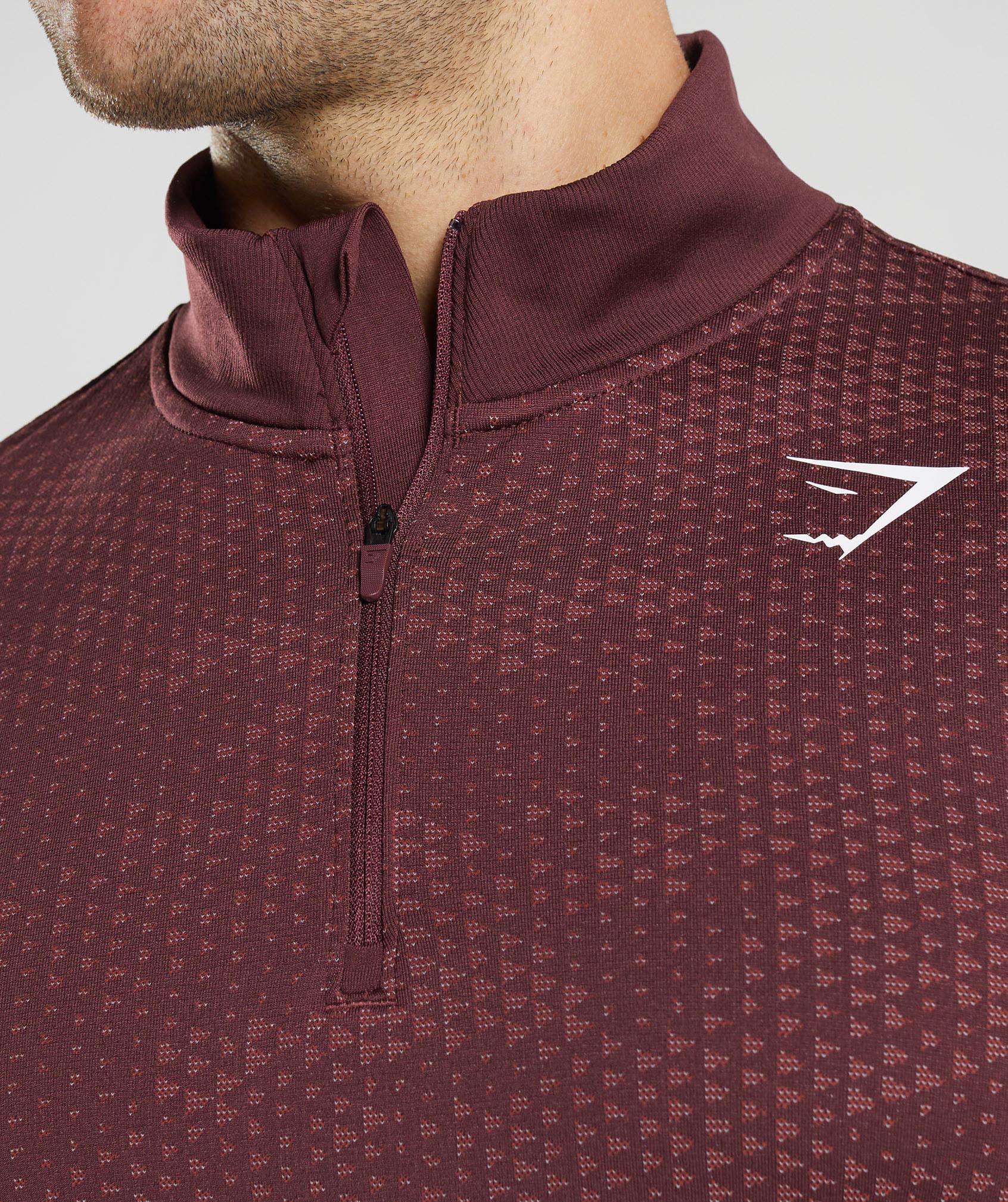 Gymshark Sport Seamless 1/4 Zip - Baked Maroon/Rosewood Red - Image 6