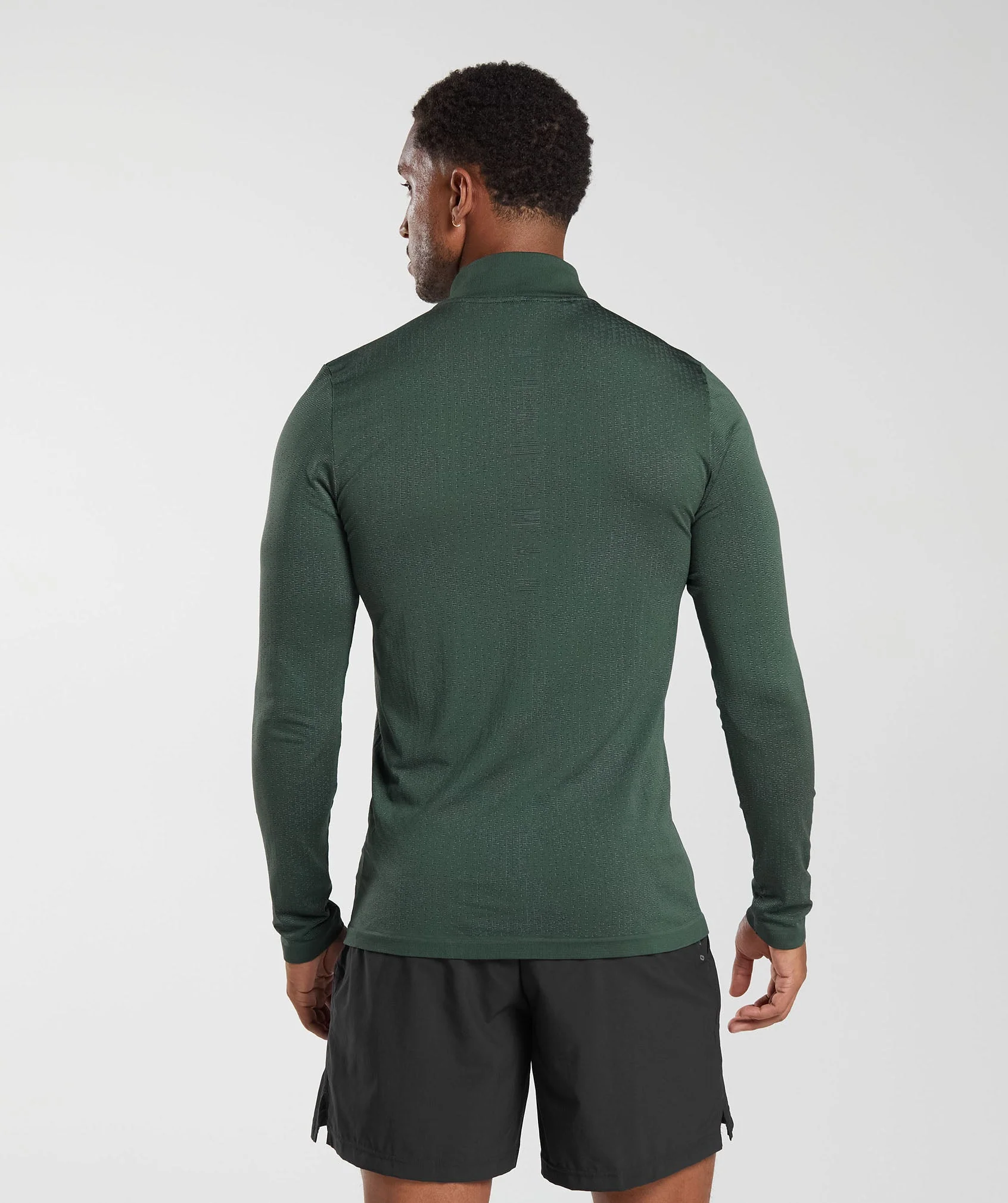 Gymshark Sport Seamless 1/4 Zip - Fog Green/Black - Image 2