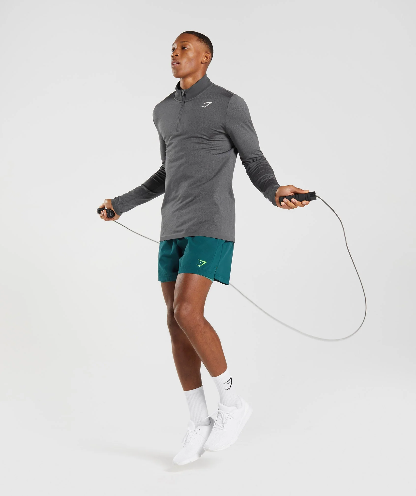 Gymshark Sport Seamless 1/4 Zip - Silhouette Grey/Black - Image 4