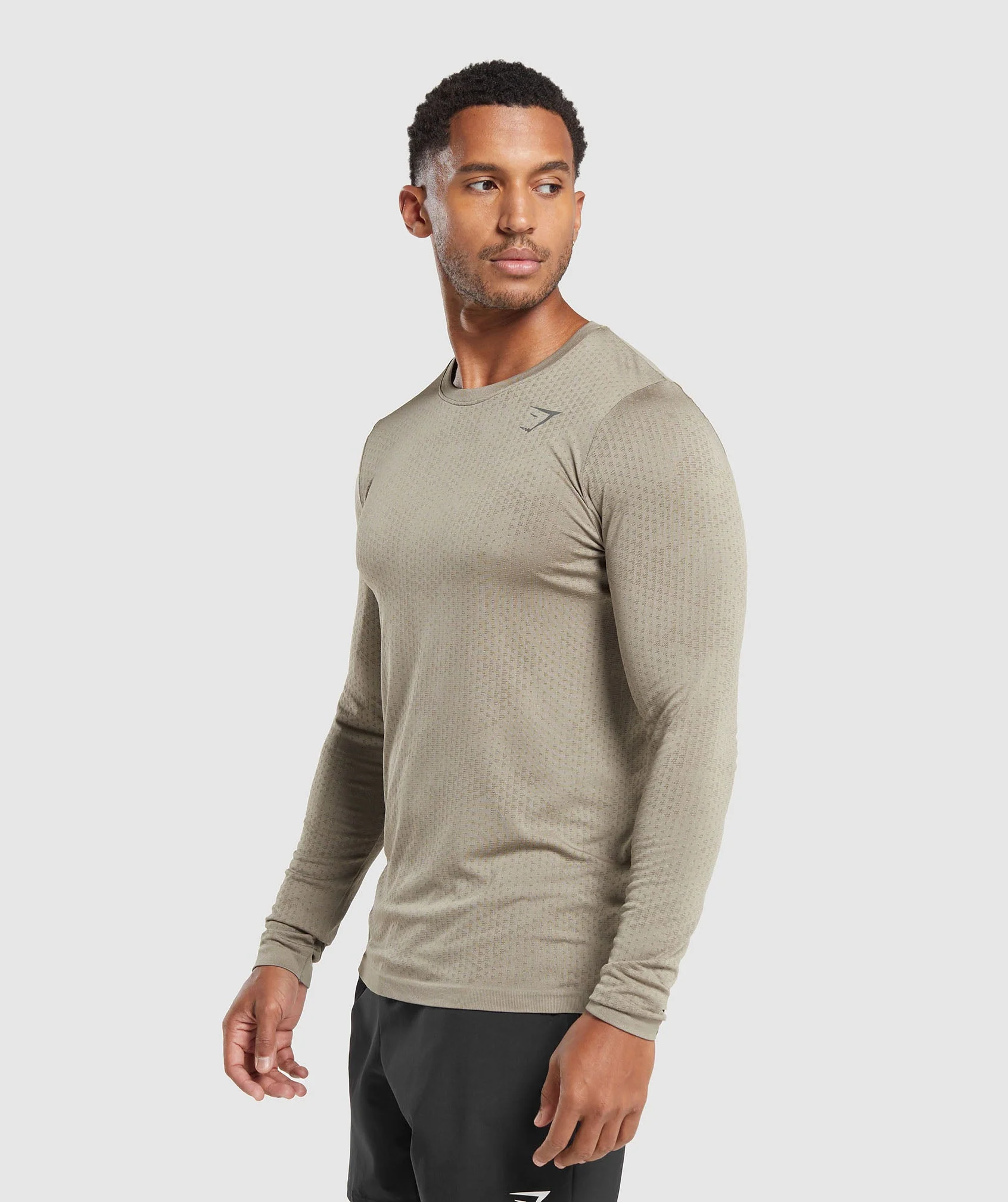 Gymshark Sport Seamless Long Sleeve T-Shirt - Linen Brown/Camo Brown - Image 3