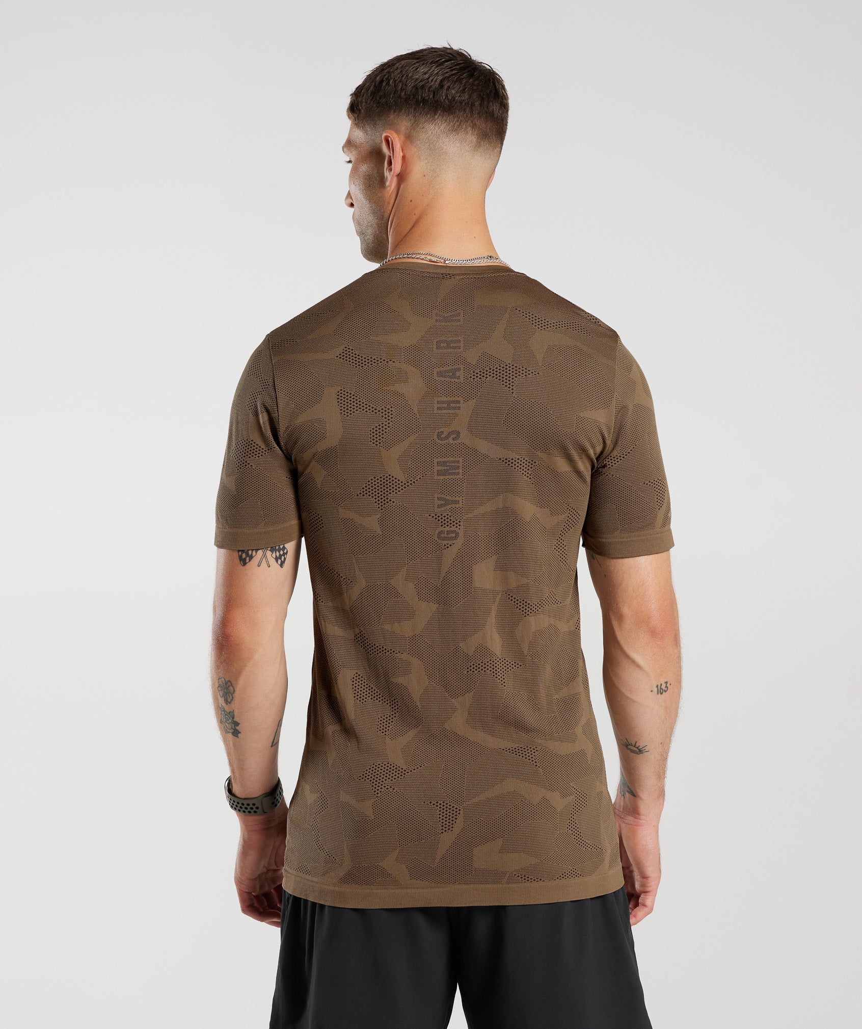 Gymshark Sport Seamless T-Shirt - Fossil Brown/Black - Image 2