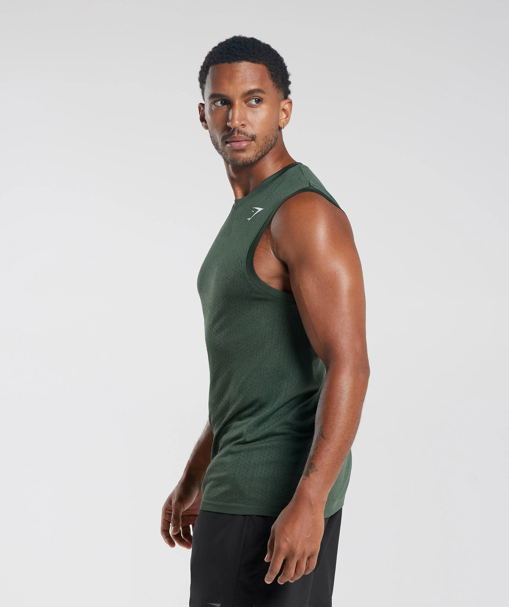 Gymshark Sport Seamless Tank - Fog Green/Black - Image 3