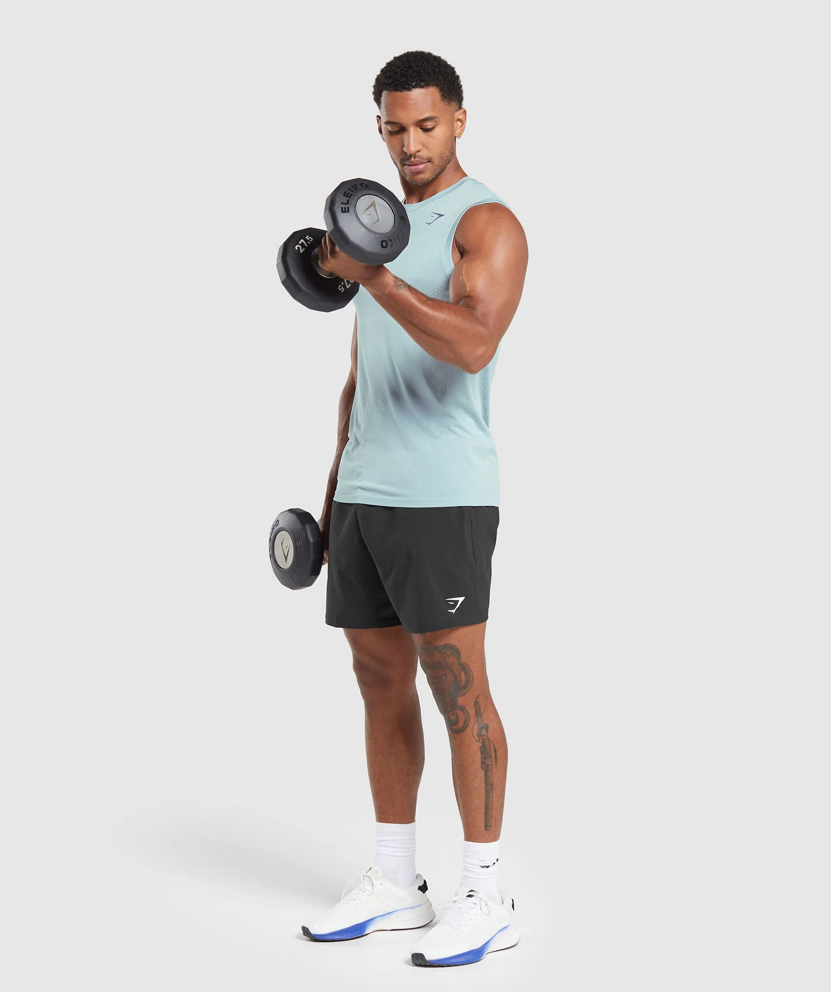 Gymshark Sport Seamless Tank - Salt Blue/White - Image 4