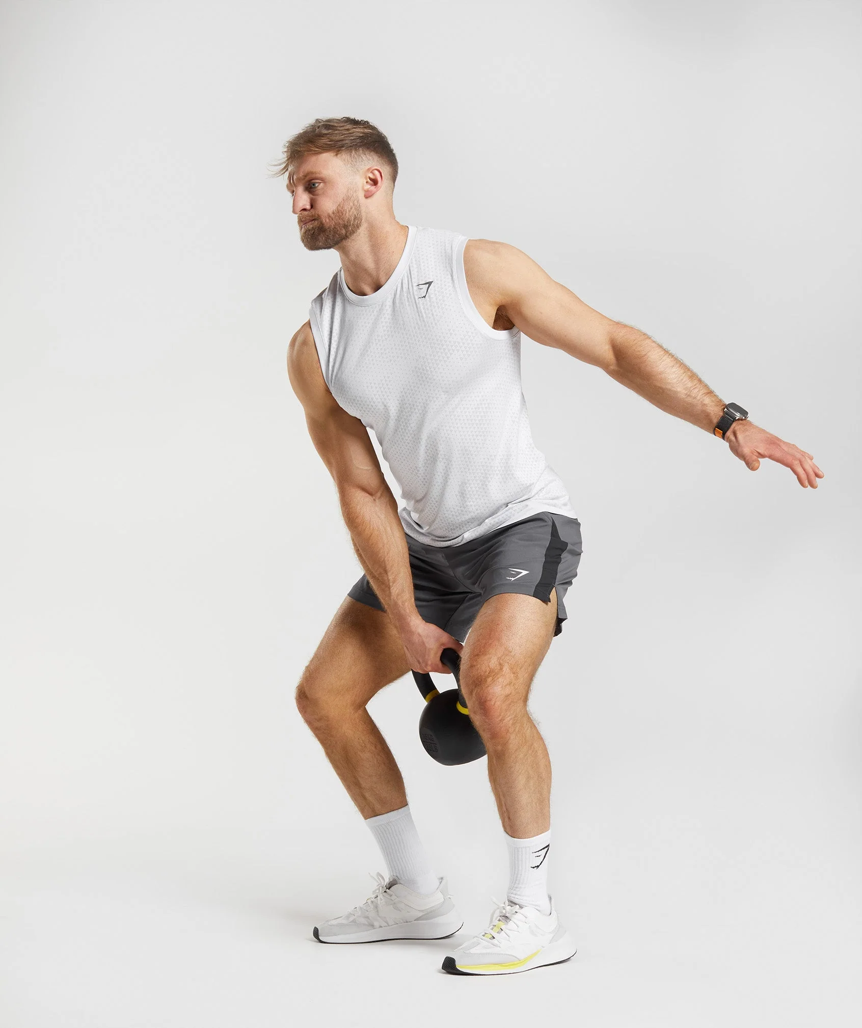 Gymshark Sport Seamless Tank - White/Smokey Grey - Image 3