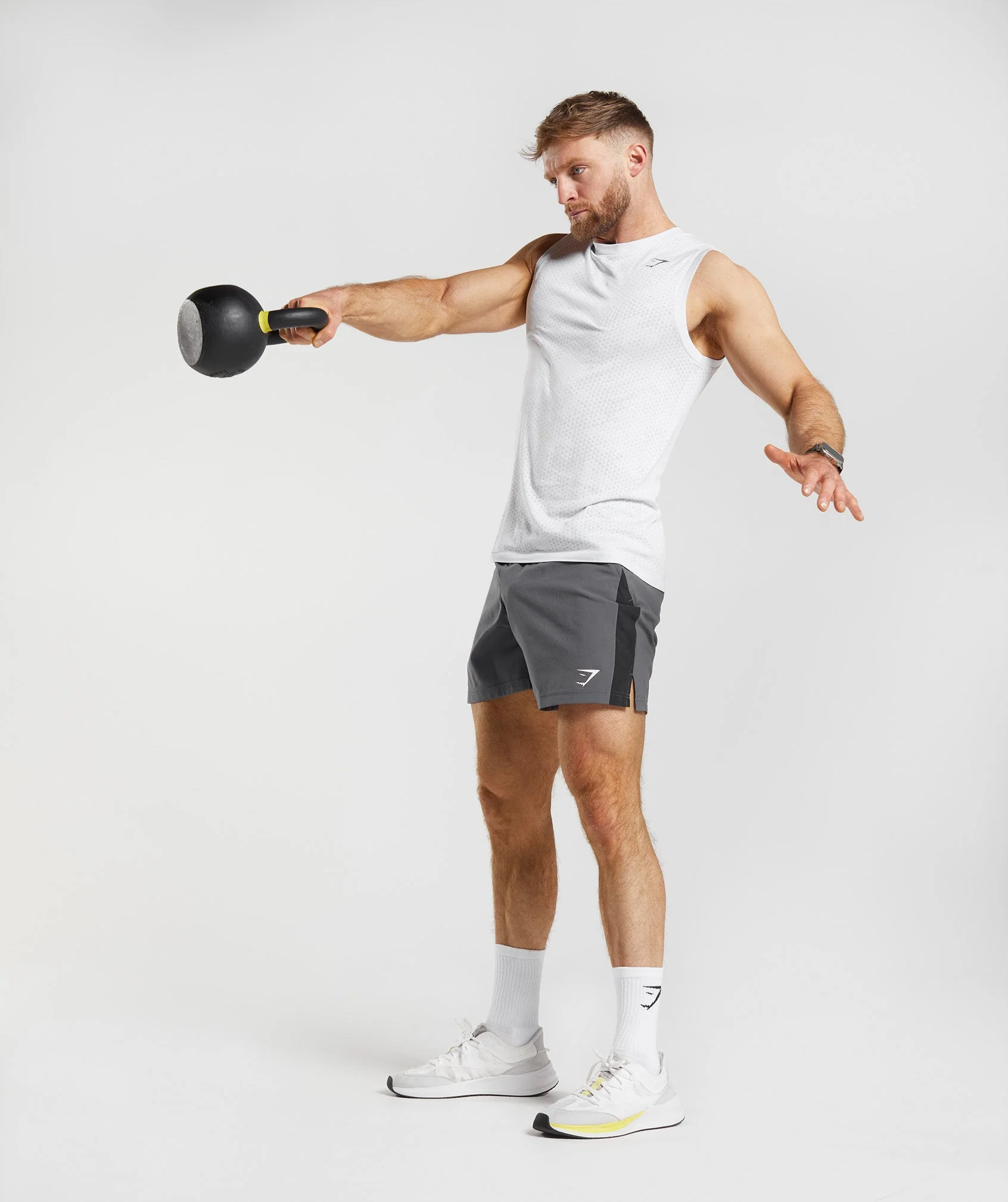 Gymshark Sport Seamless Tank - White/Smokey Grey - Image 4