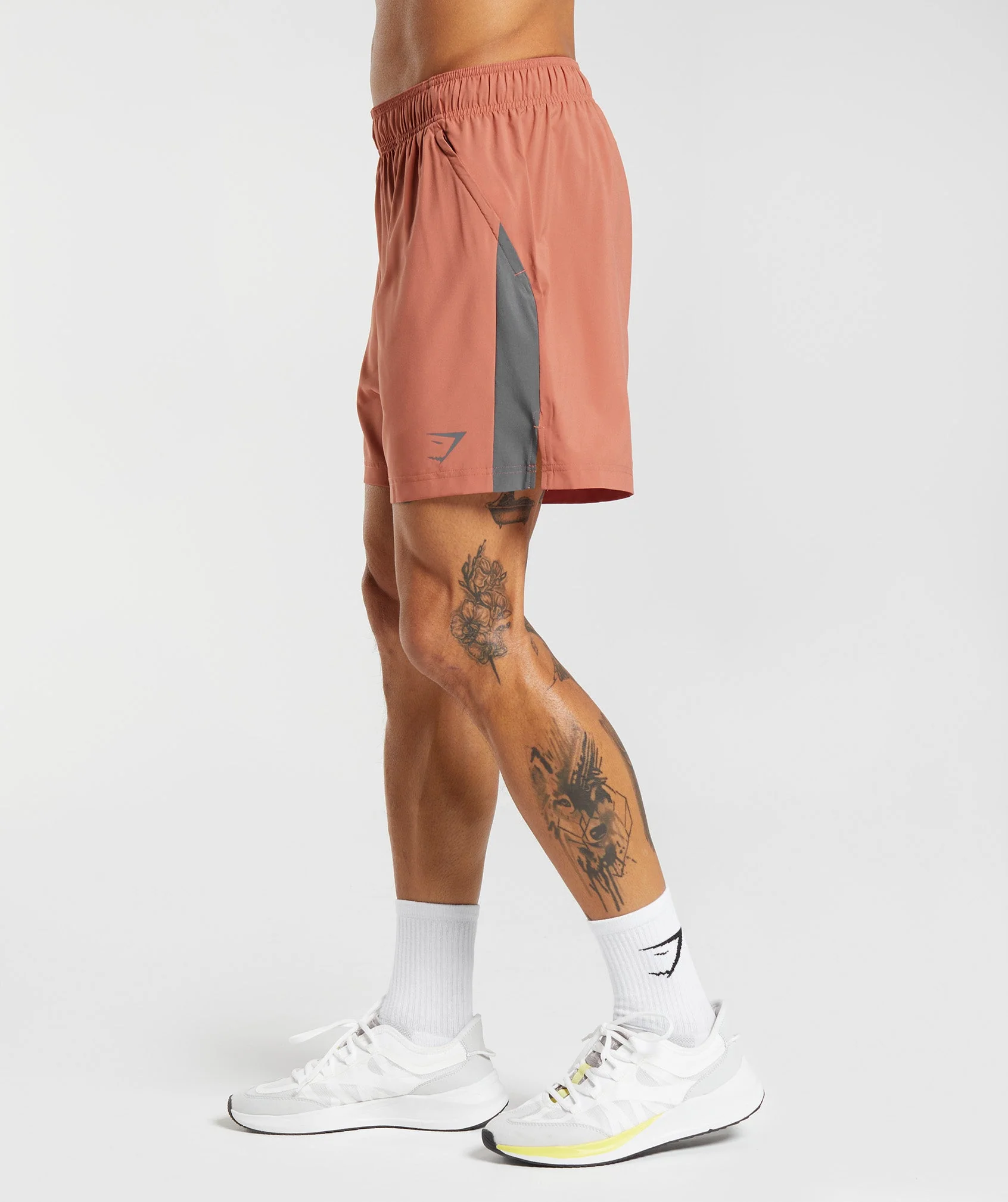Gymshark Sport 7" Shorts - Persimmon Red/Silhouette Grey - Image 3