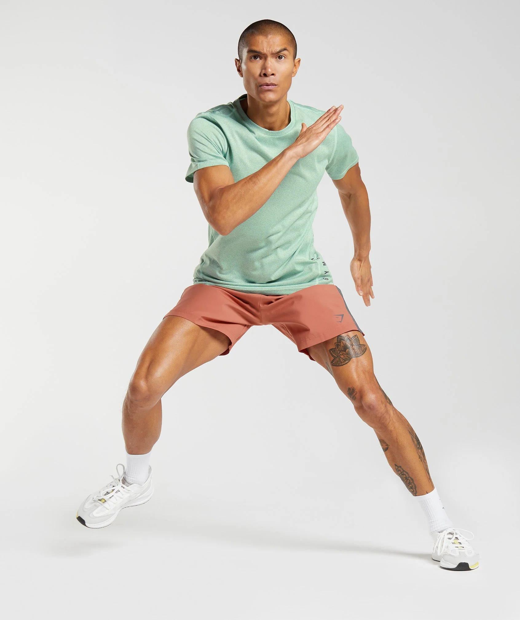 Gymshark Sport 7" Shorts - Persimmon Red/Silhouette Grey - Image 4