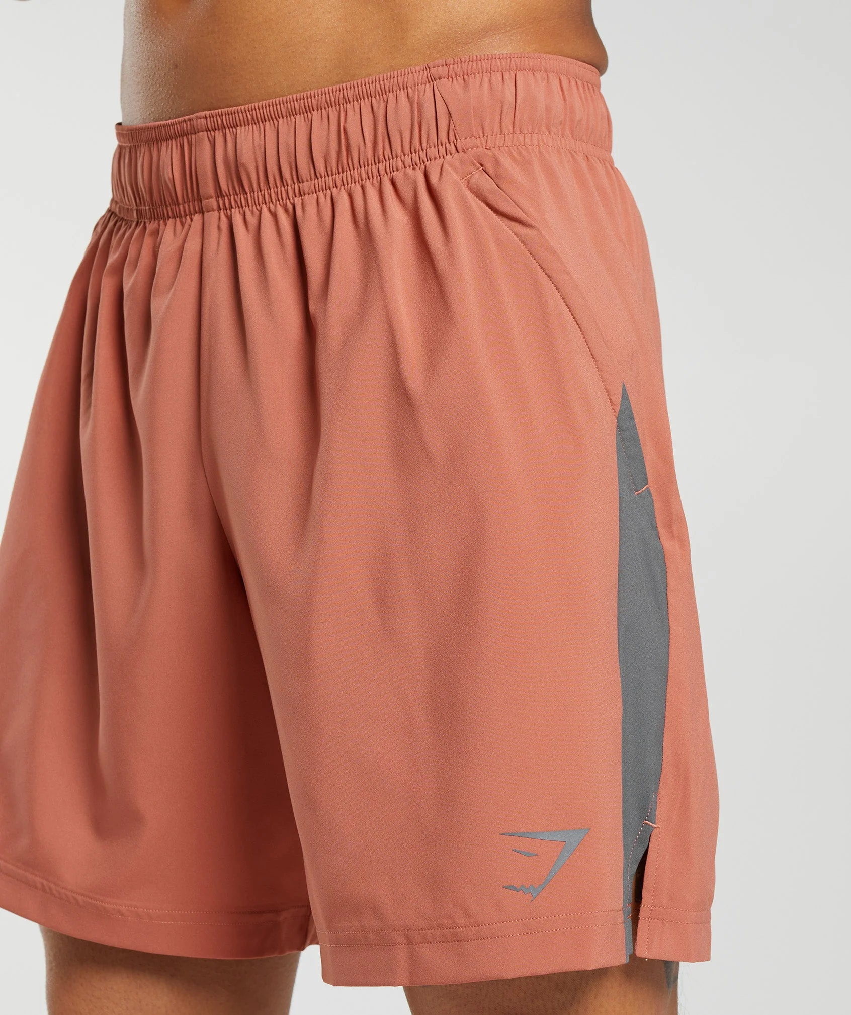 Gymshark Sport 7" Shorts - Persimmon Red/Silhouette Grey - Image 6
