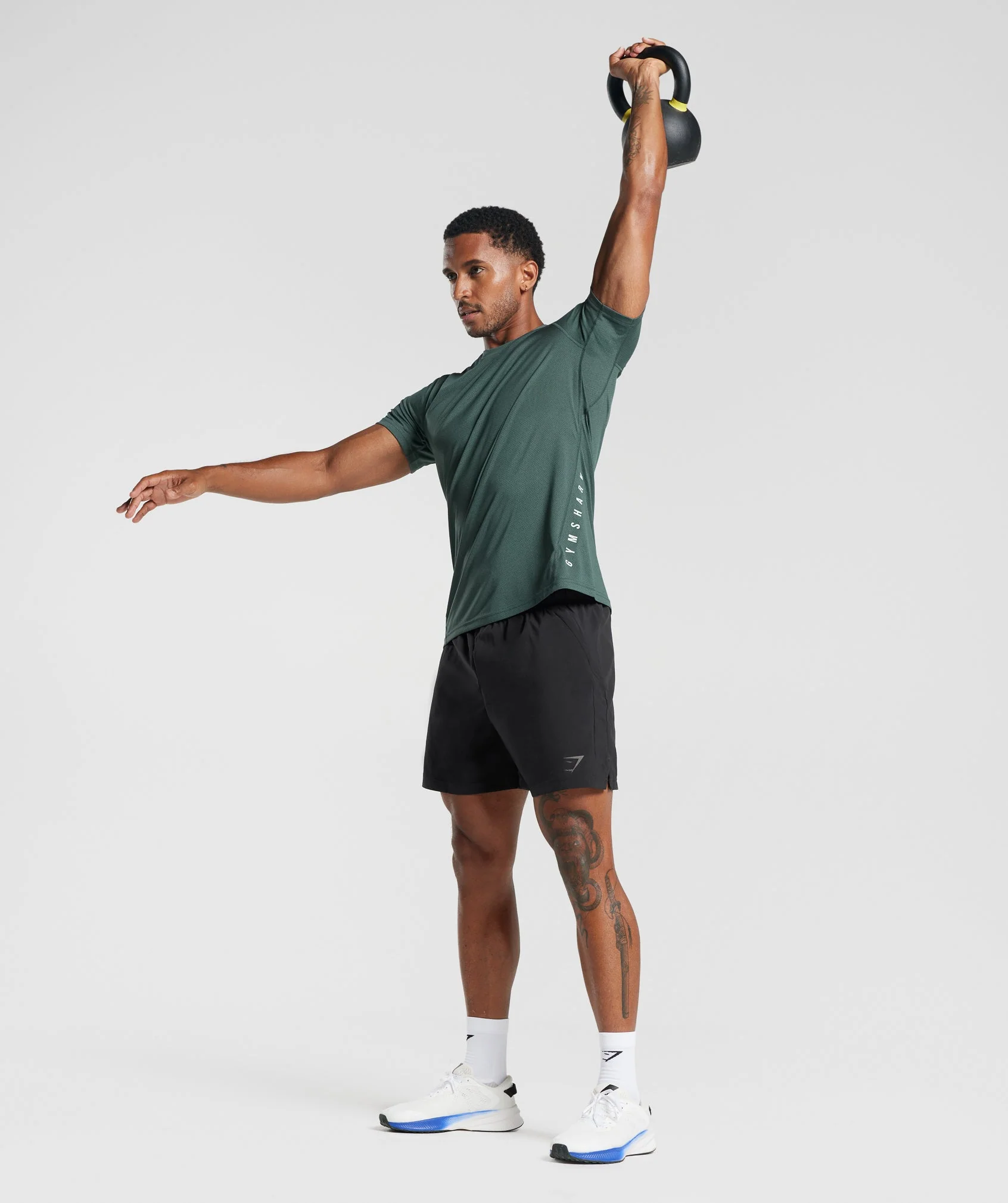 Gymshark Sport T-Shirt - Fog Green/Black Marl - Image 4