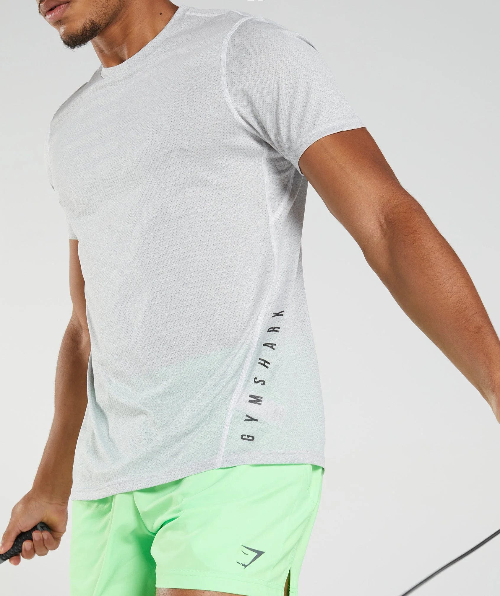 Gymshark Sport T-Shirt - White/Smokey Grey Marl - Image 3