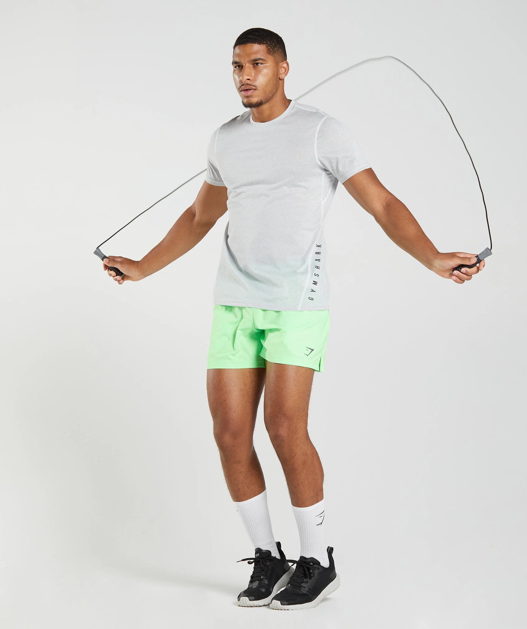 Gymshark Sport T-Shirt - White/Smokey Grey Marl - Image 4