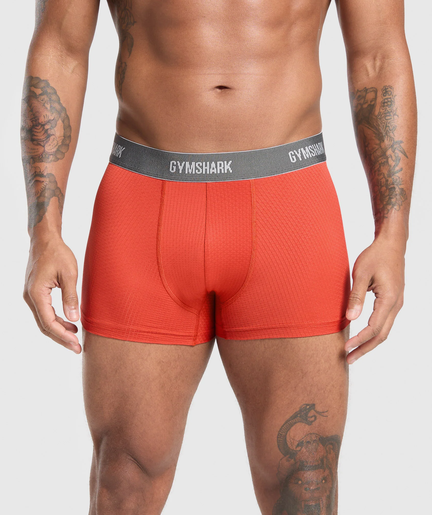 Gymshark Sports Tech Boxer 3PK - Black/Deep Orange/Celeste Blue - Image 3