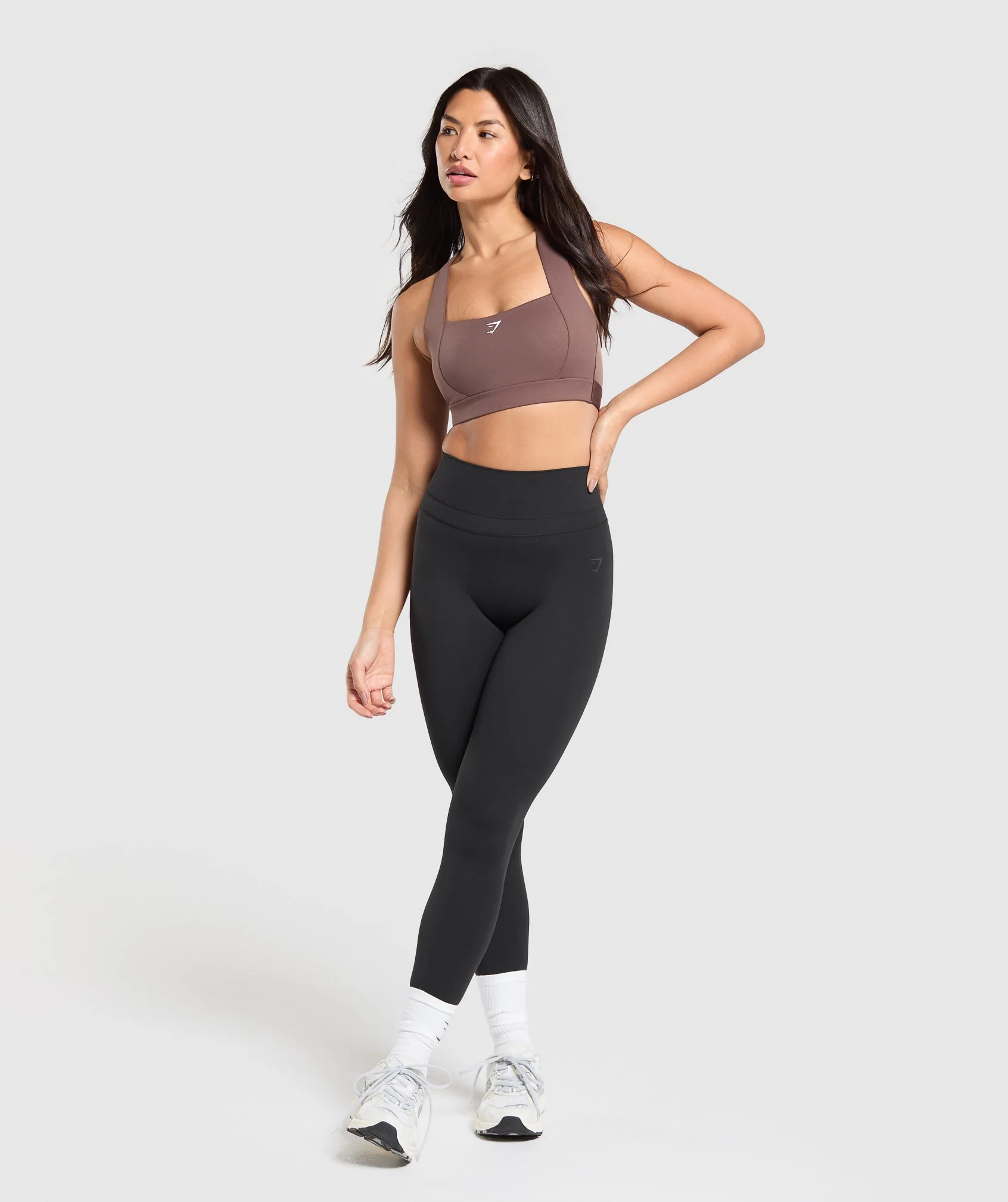 Gymshark Square Neck Sports Bra - Soft Brown - Image 3