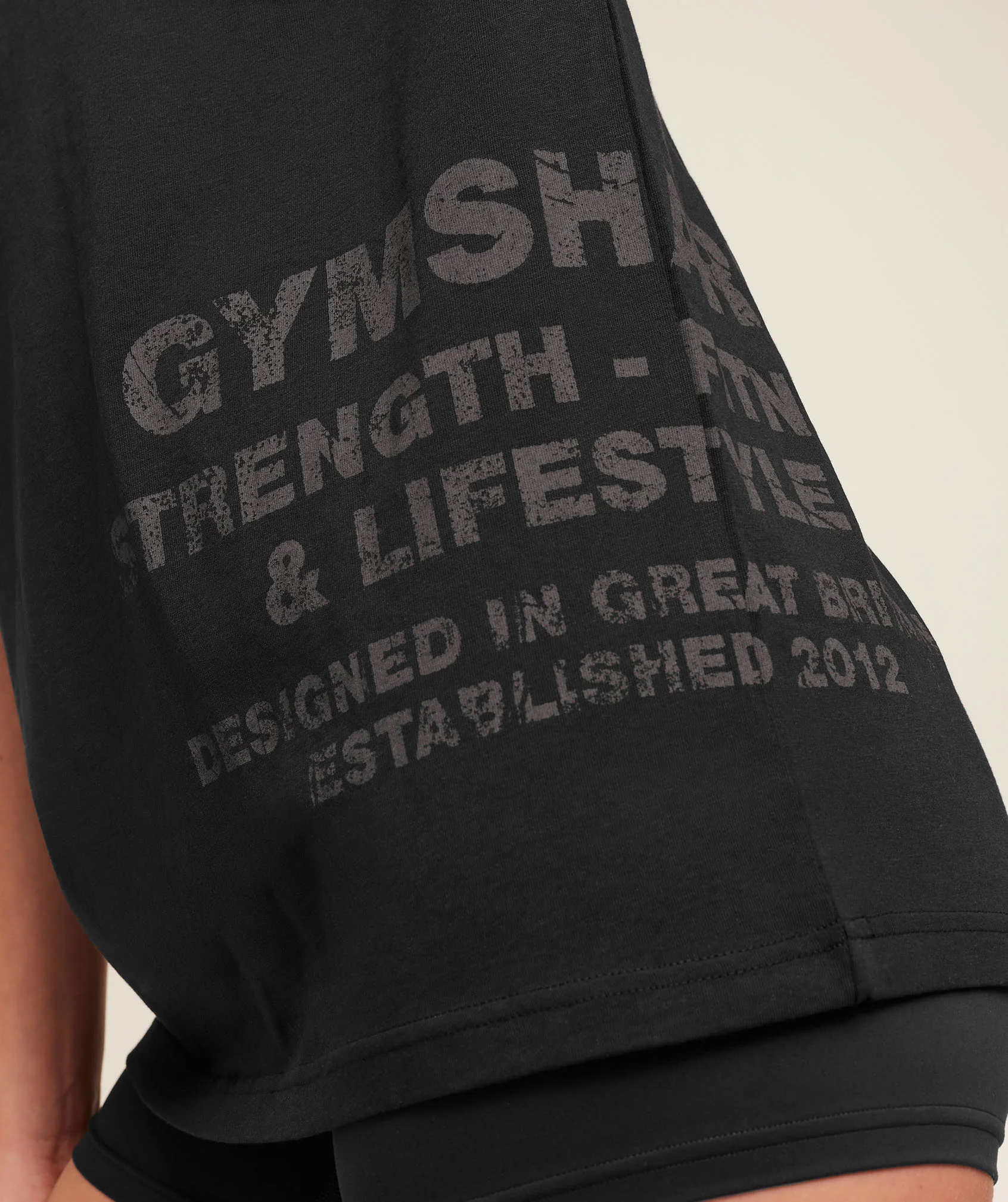 Gymshark Stacked Graphic Short Sleeve T-Shirt - Black - Image 5