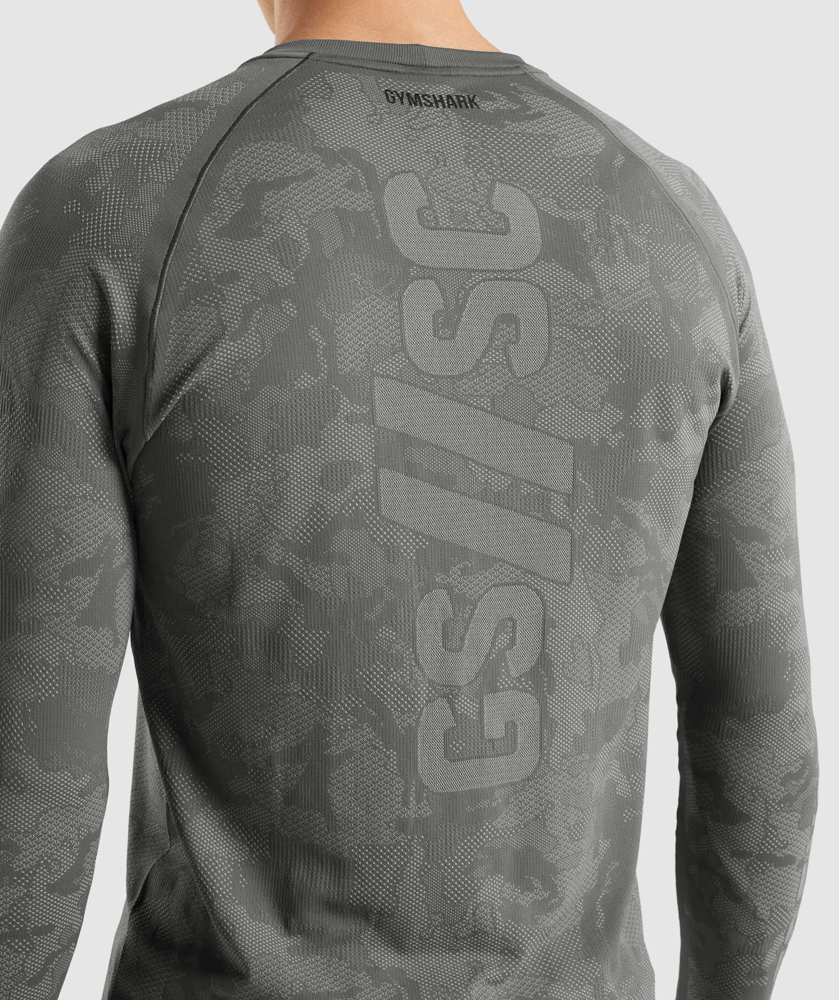 Gymshark //Steve Cook Long Sleeve Seamless T-Shirt - Charcoal Grey/Smokey Grey - Image 5