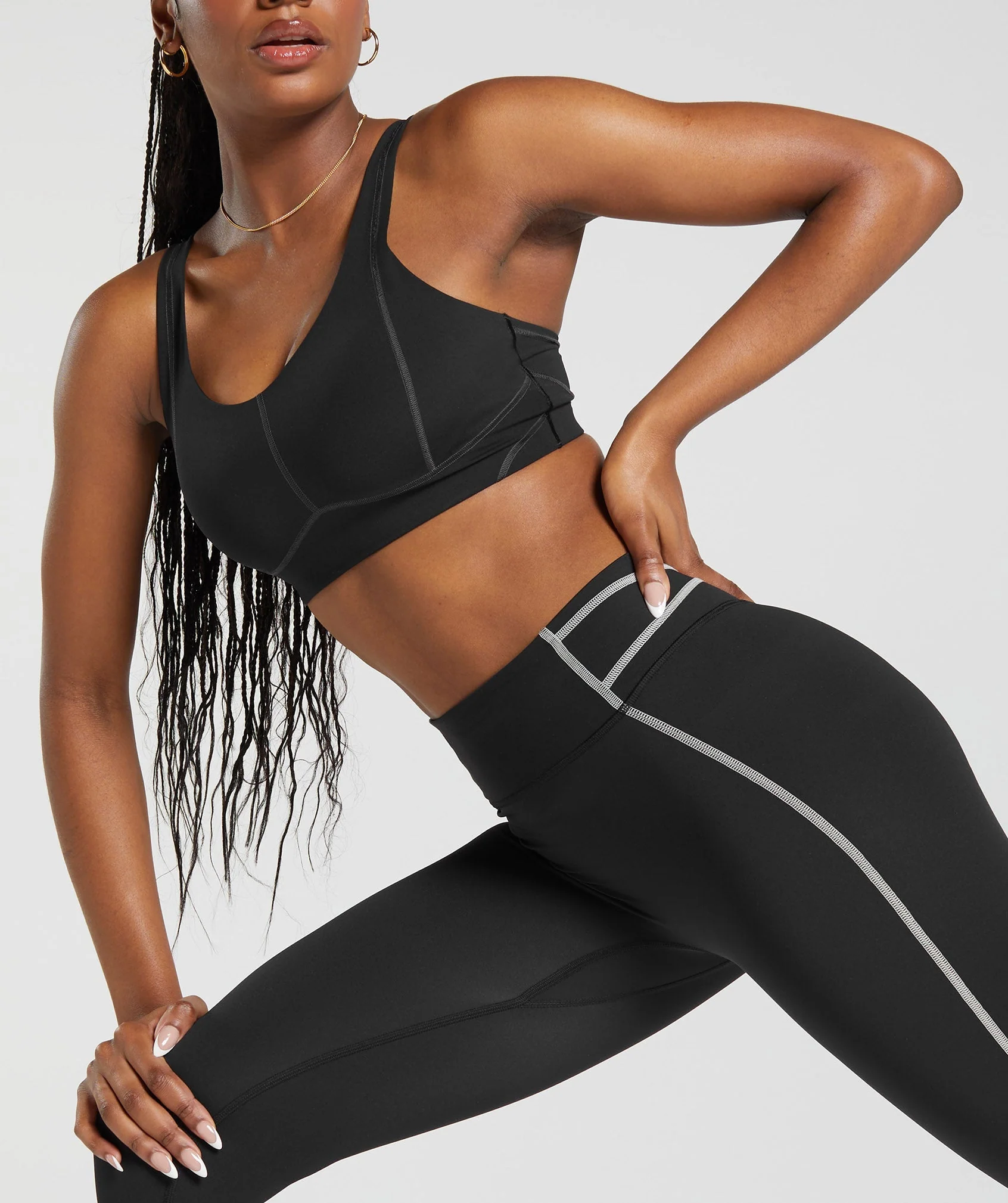 Gymshark Stitch Feature Leggings - Black - Image 9