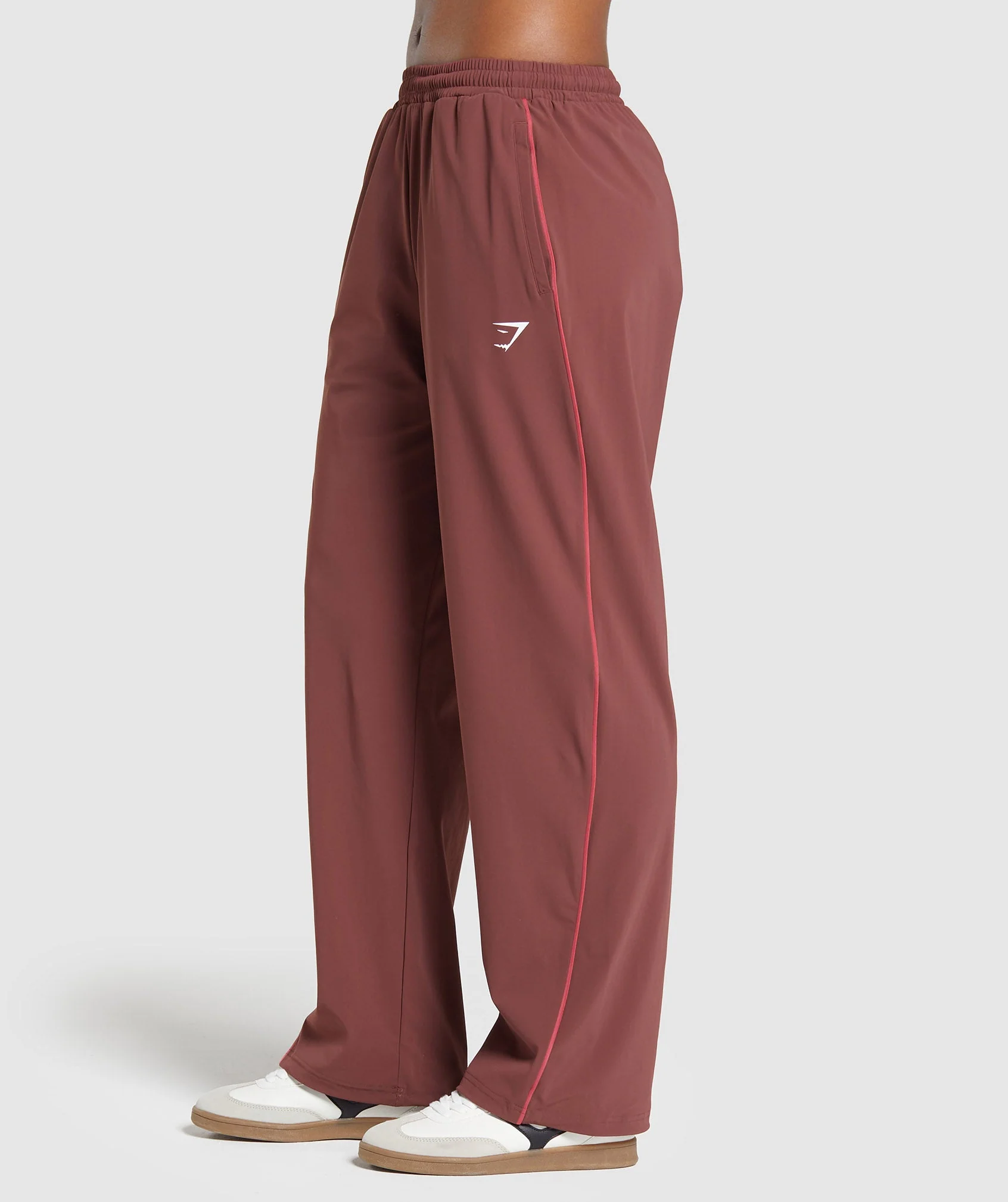 Gymshark Stitch Feature Woven Pants - Burgundy Brown - Image 3