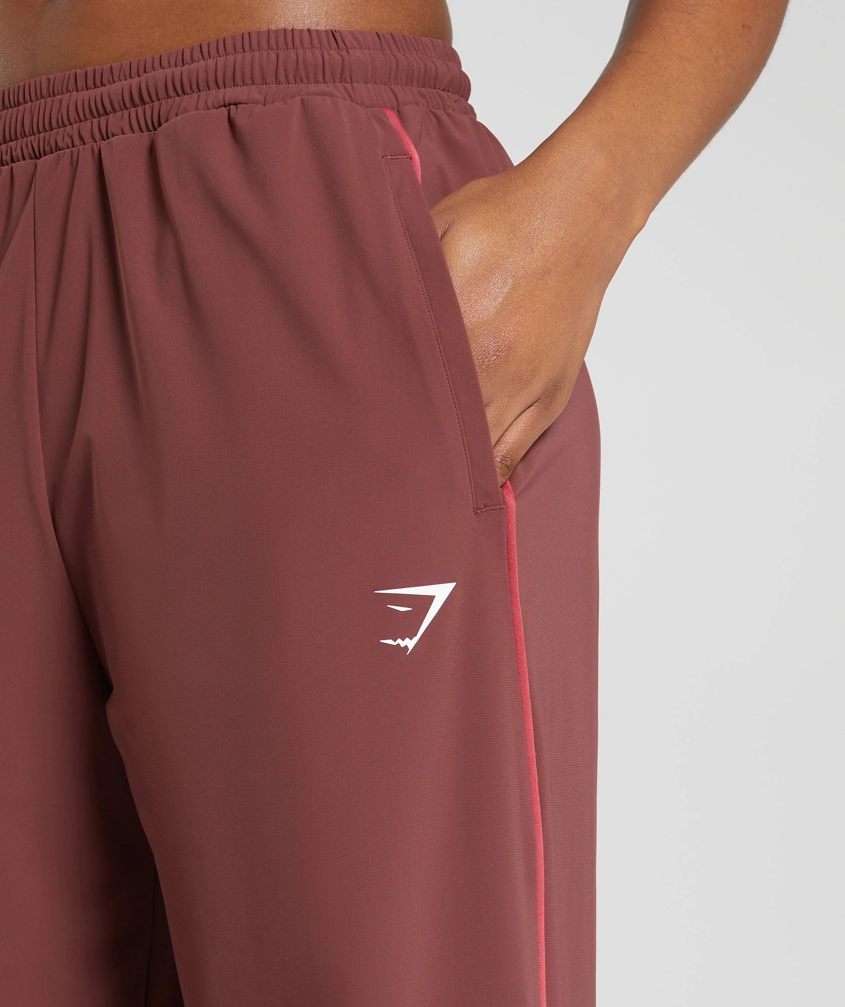 Gymshark Stitch Feature Woven Pants - Burgundy Brown - Image 5