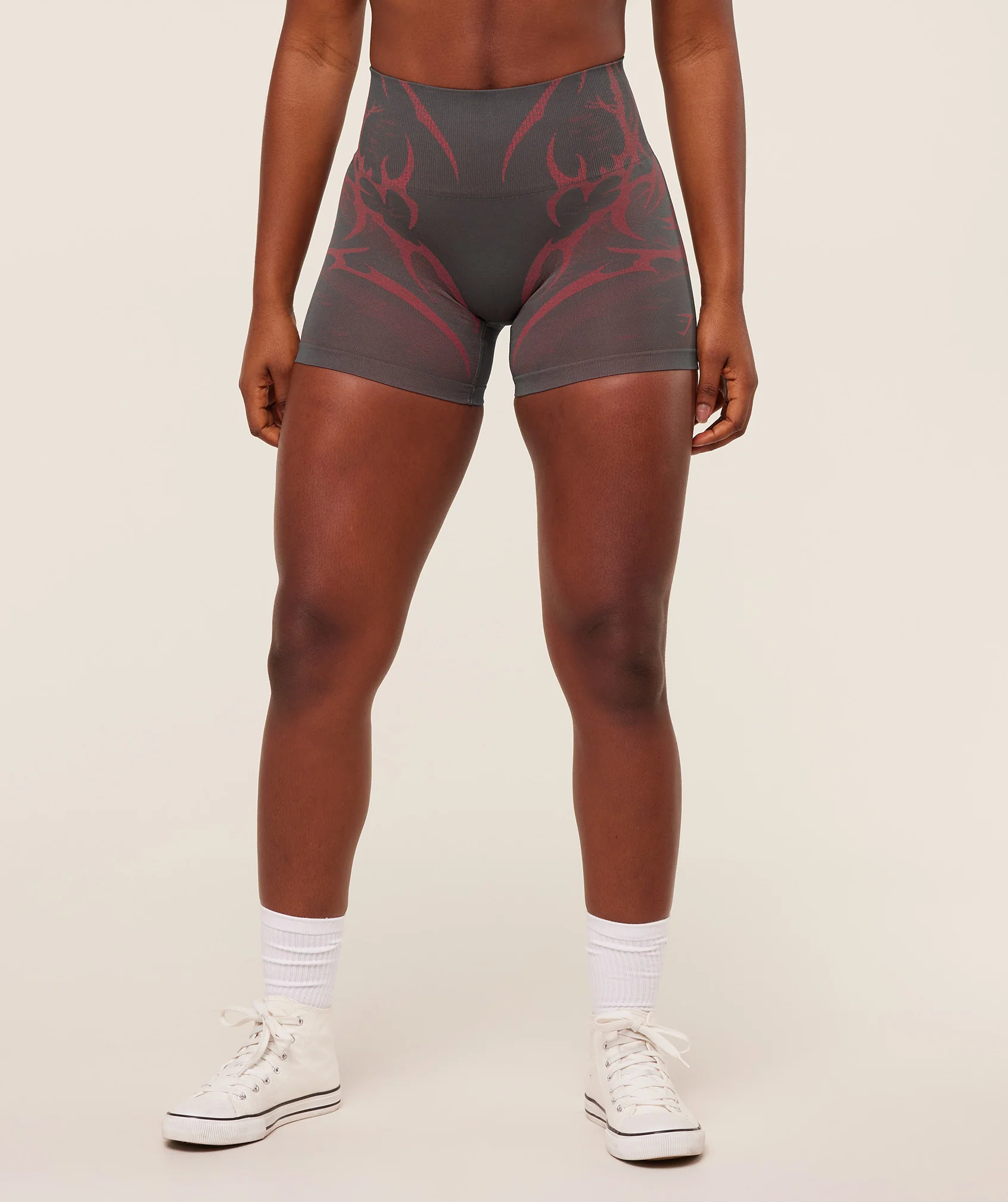 Gymshark Storm Seamless Shorts - GS Dark Grey/GS Zesty Red