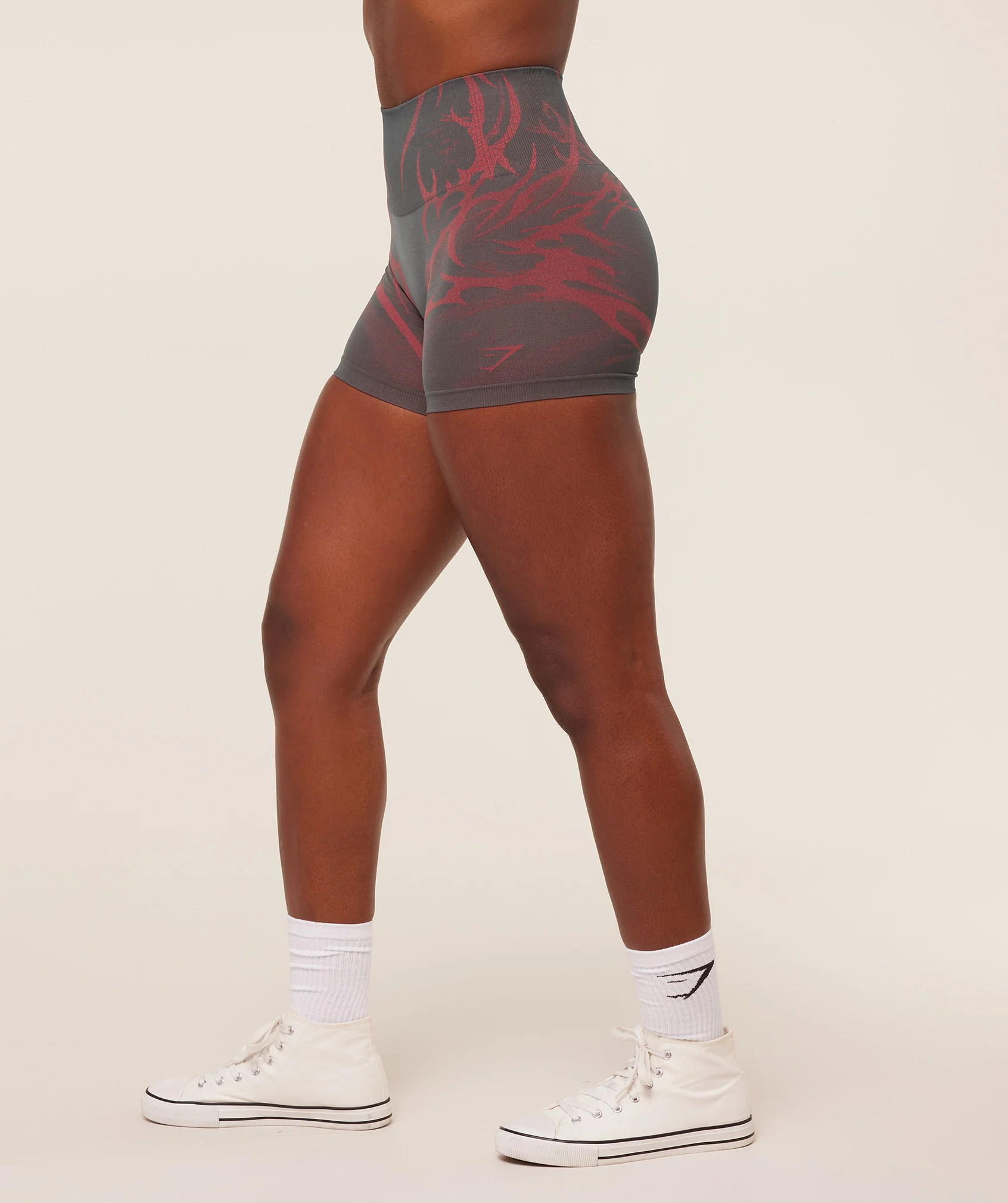 Gymshark Storm Seamless Shorts - GS Dark Grey/GS Zesty Red - Image 2