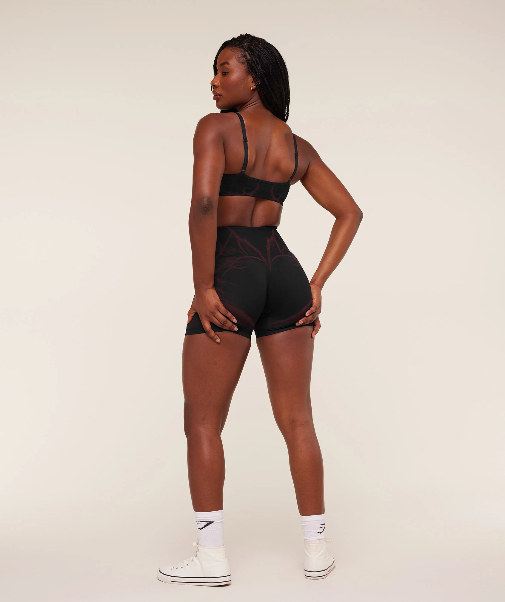 Gymshark Storm Seamless Sports Bra - Black/Rich Maroon - Image 4