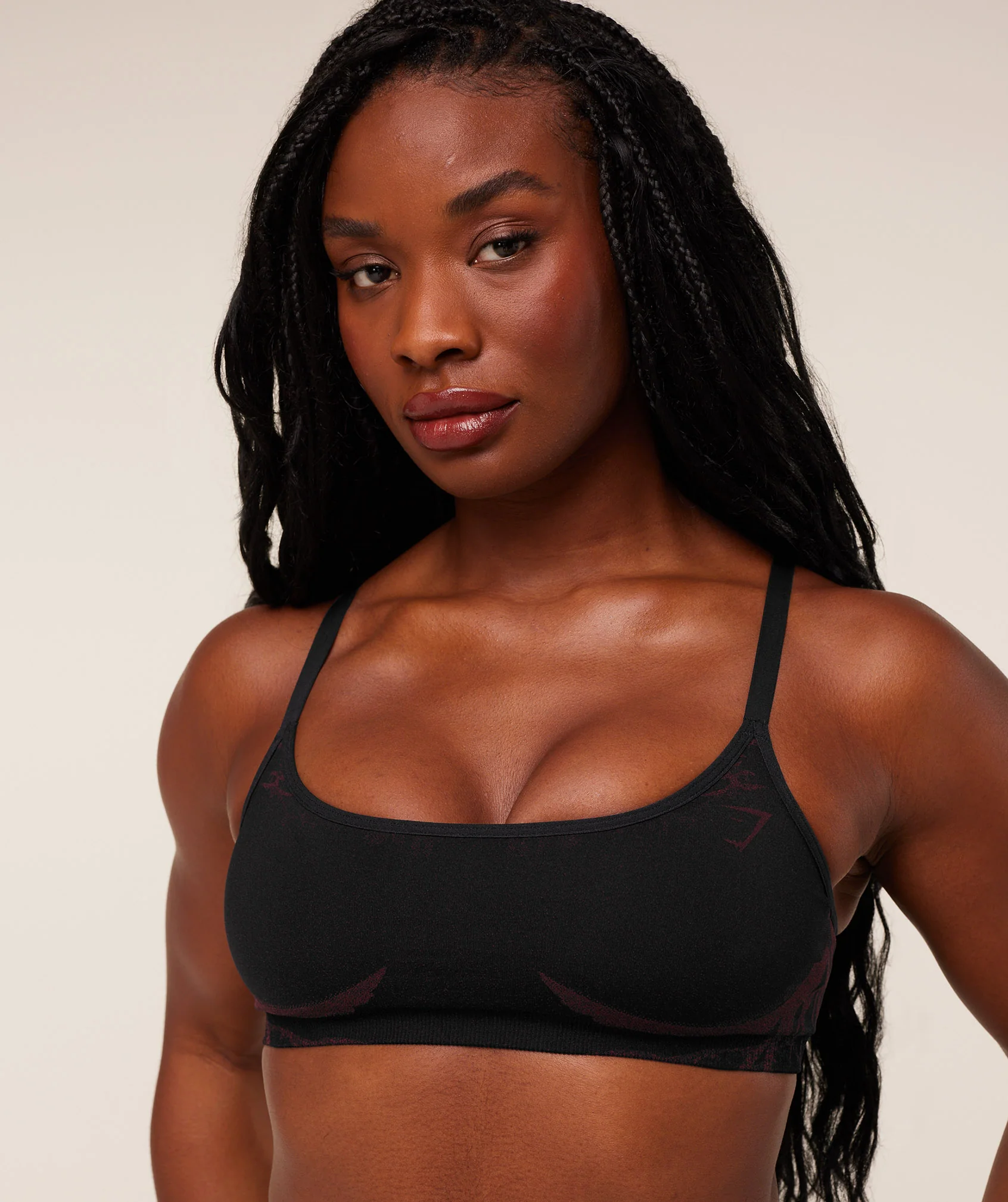 Gymshark Storm Seamless Sports Bra - Black/Rich Maroon - Image 6
